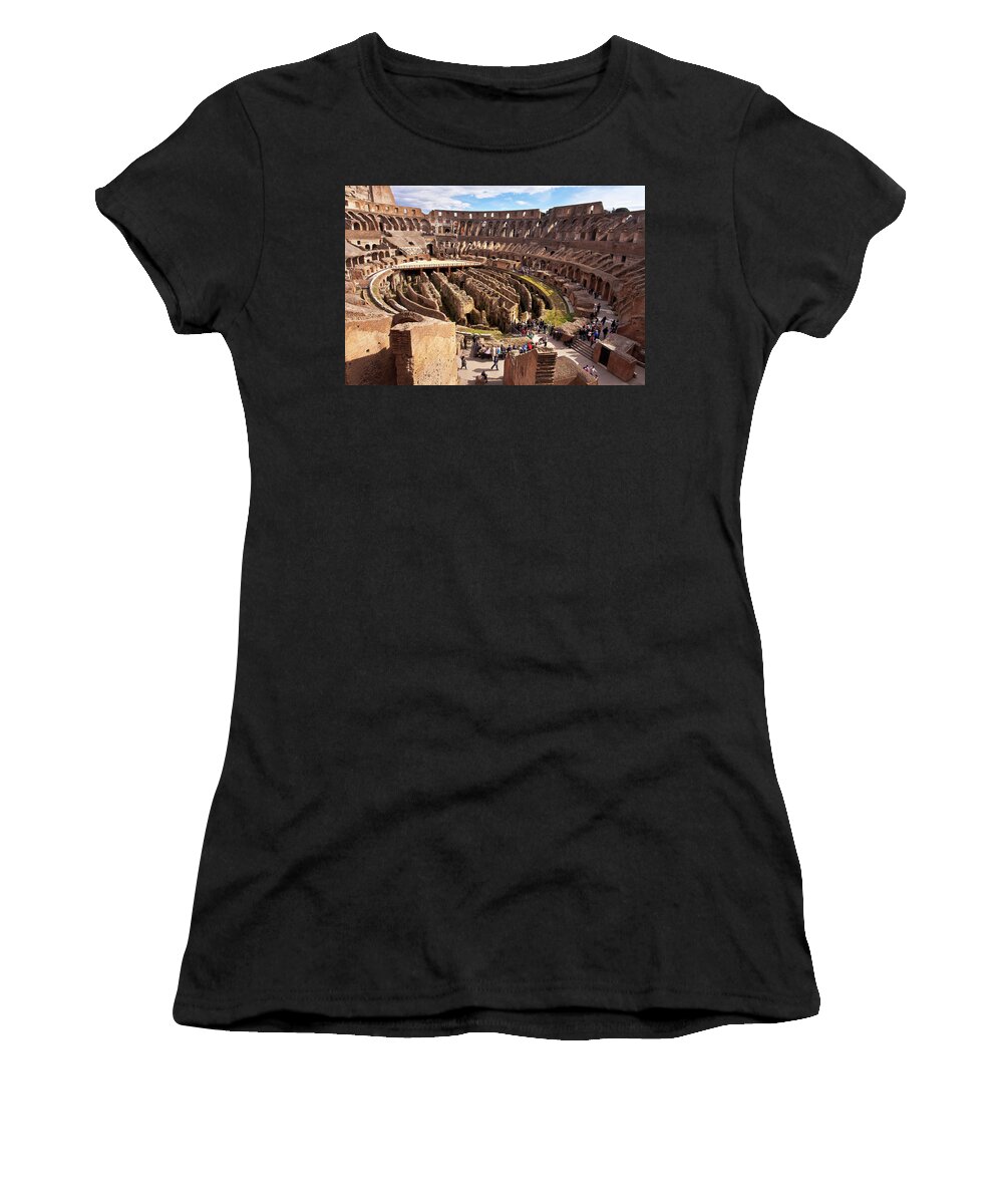 Estock Women's T-Shirt featuring the digital art Rome, Tourists, Italy #1 by Claudia Uripos