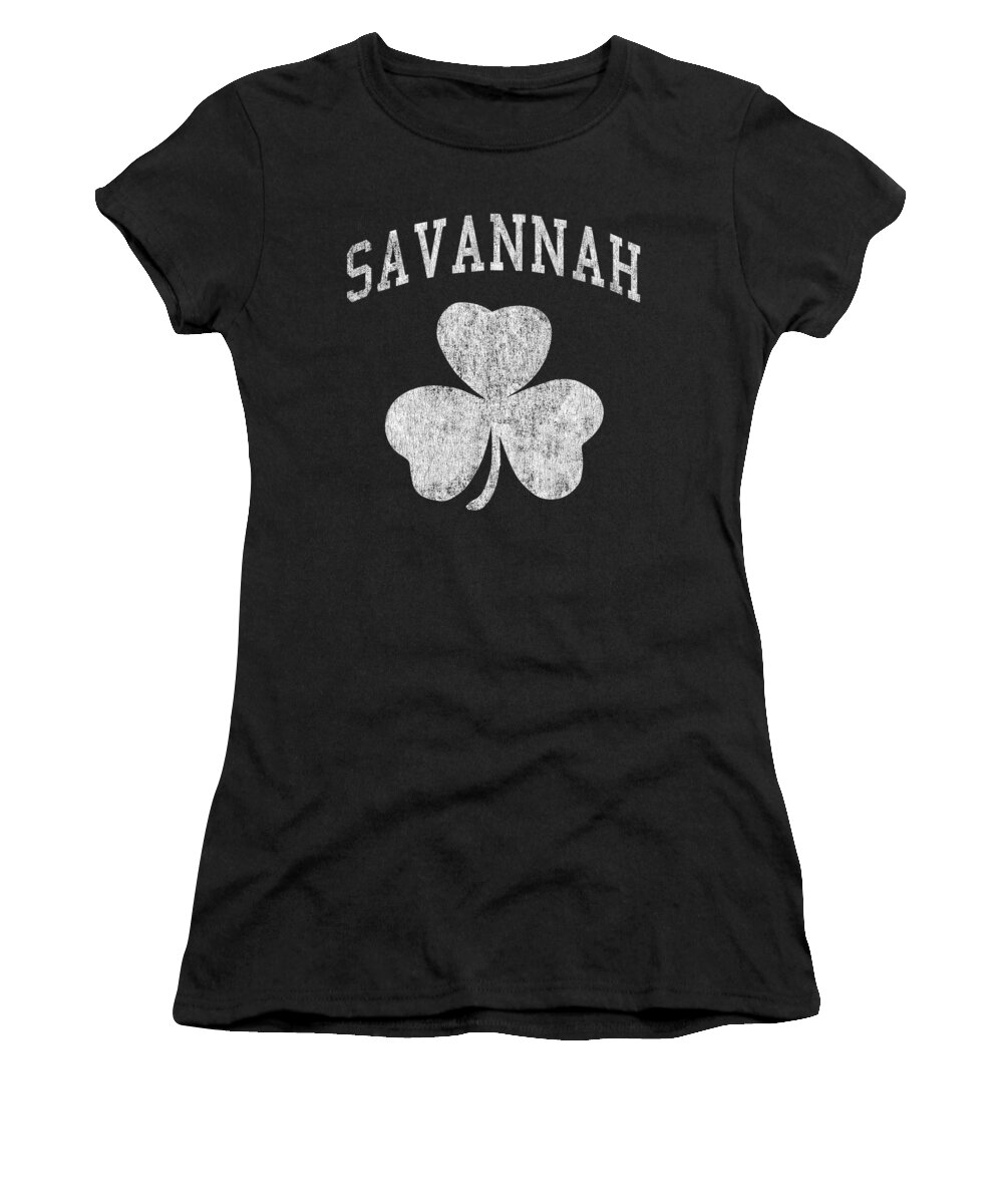 St-patricks-day-group-shirts Women's T-Shirt featuring the digital art Savannah Georgia Irish Shamrock #1 by Flippin Sweet Gear