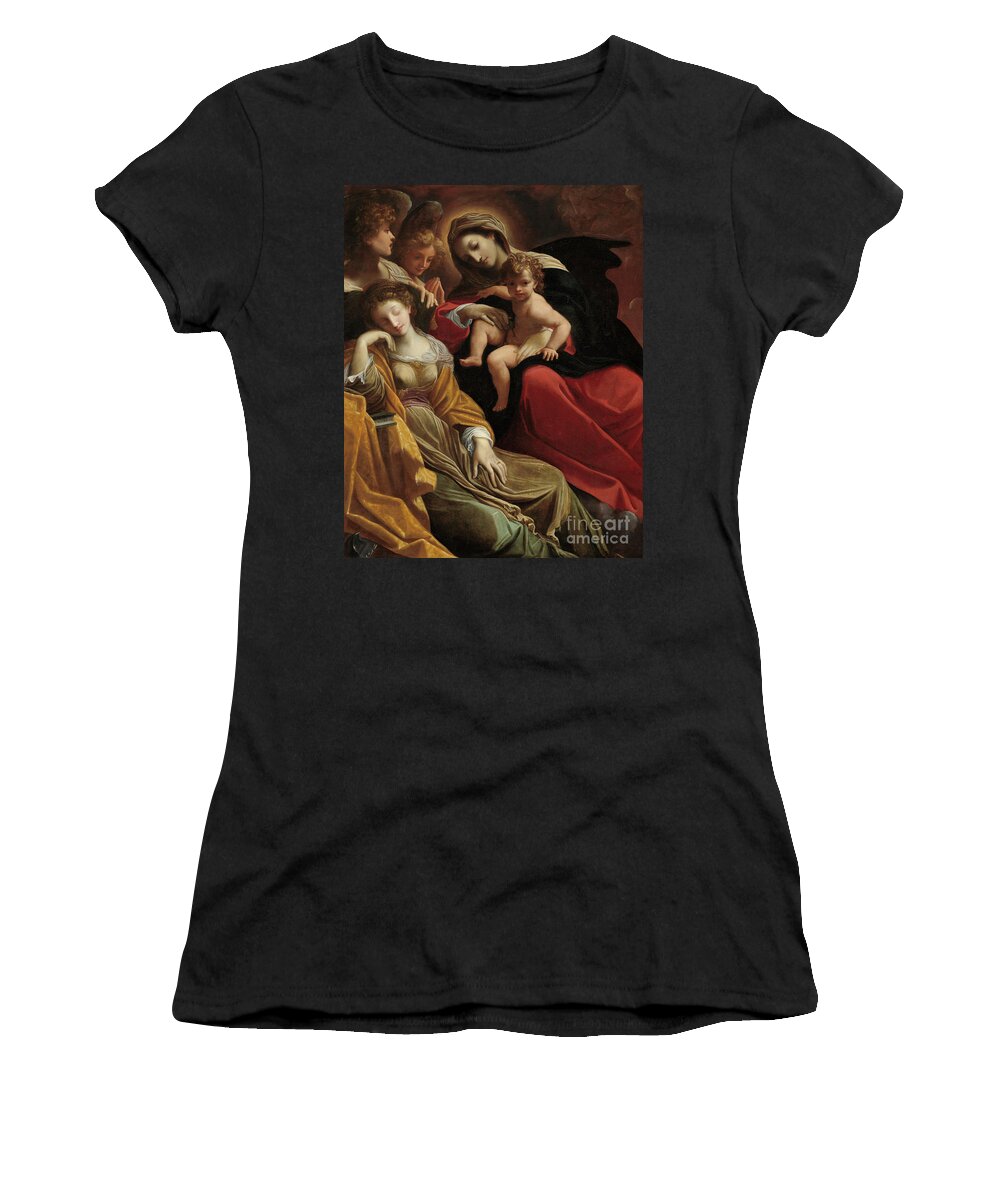 Dream Women's T-Shirt featuring the painting The Dream of Saint Catherine of Alexandria by Lodovico Carracci