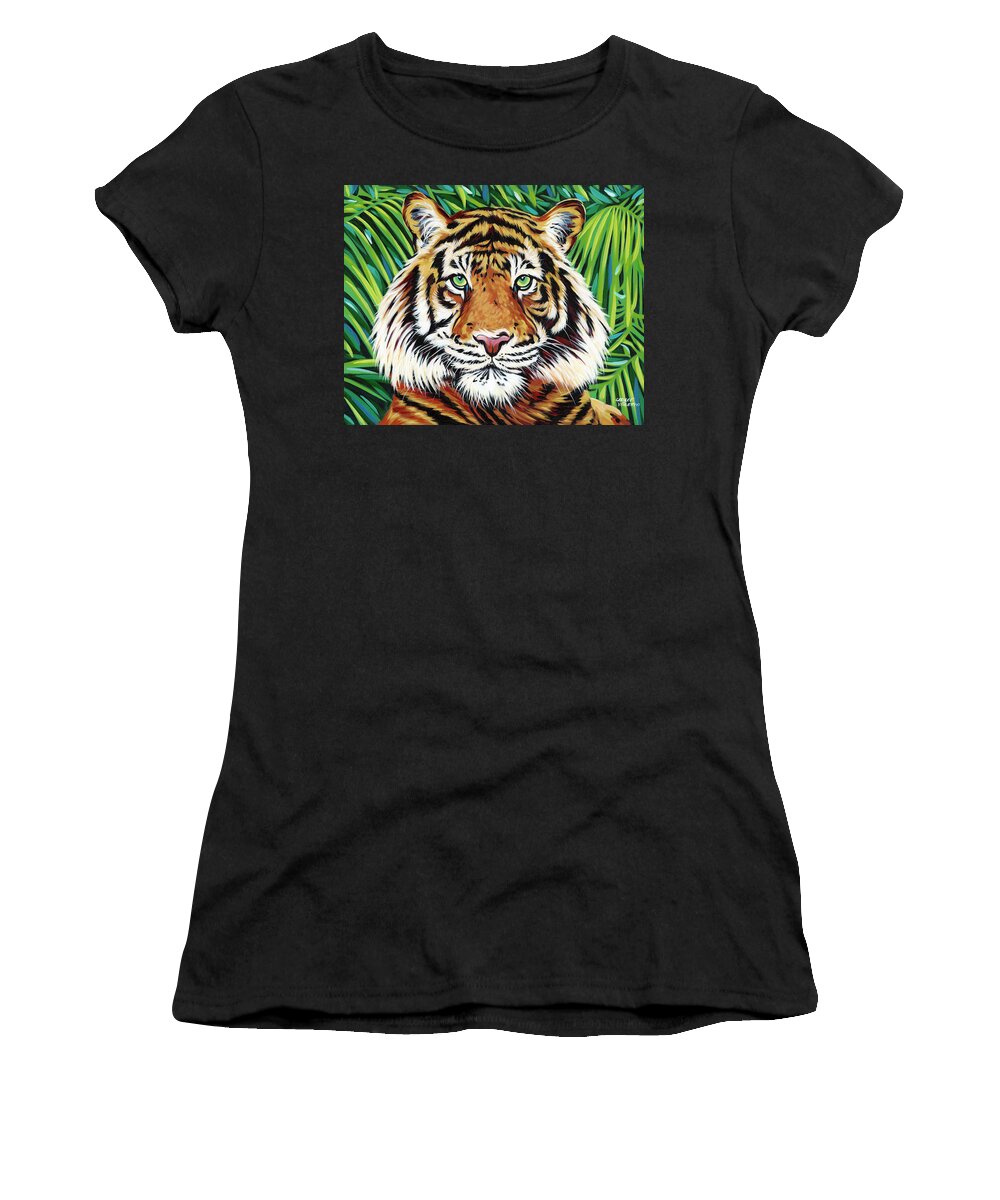 Animals Women's T-Shirt featuring the painting Wild Beauties IIi #1 by Carolee Vitaletti