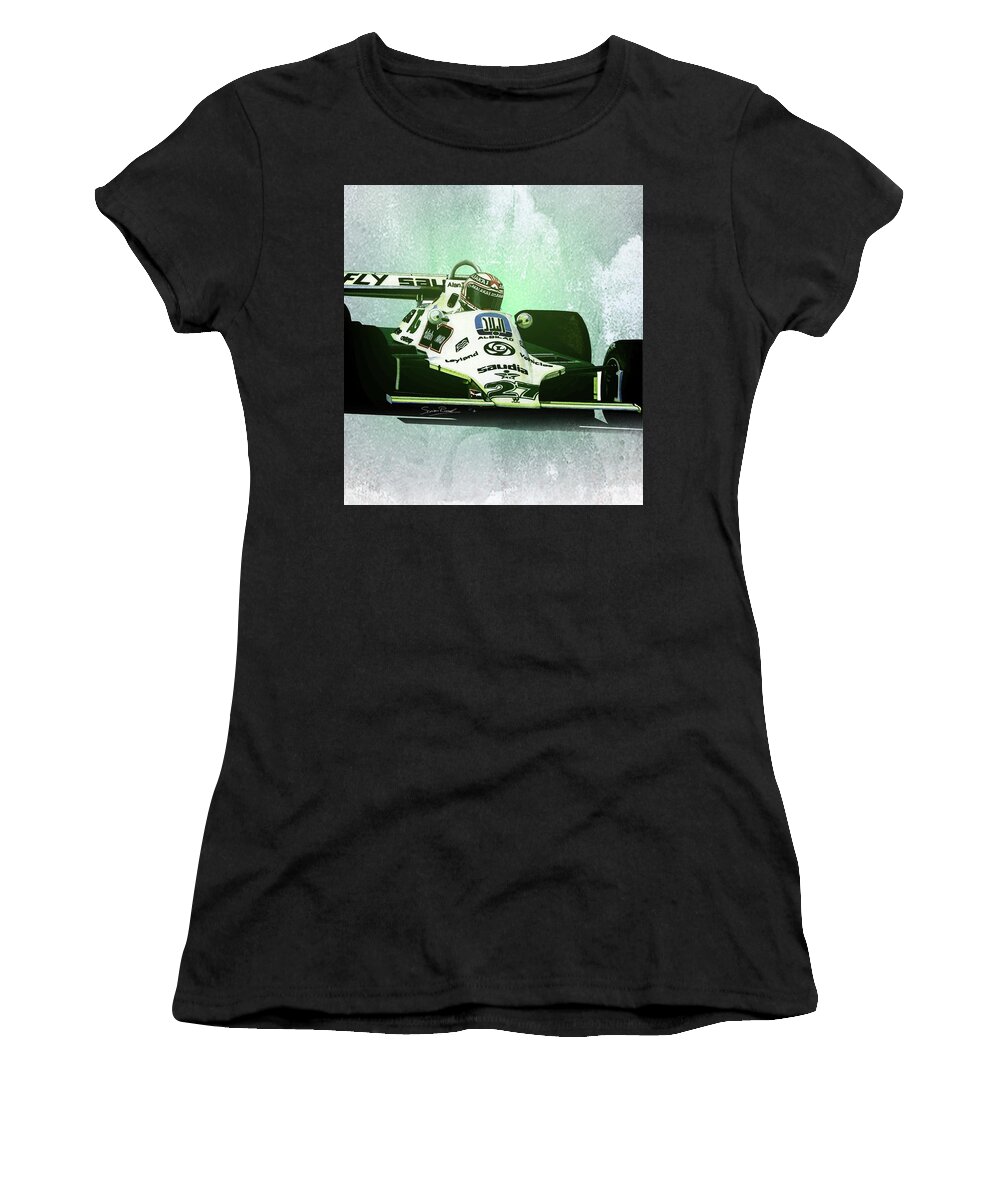 Art Women's T-Shirt featuring the painting 1980 Williams FW07B by Simon Read