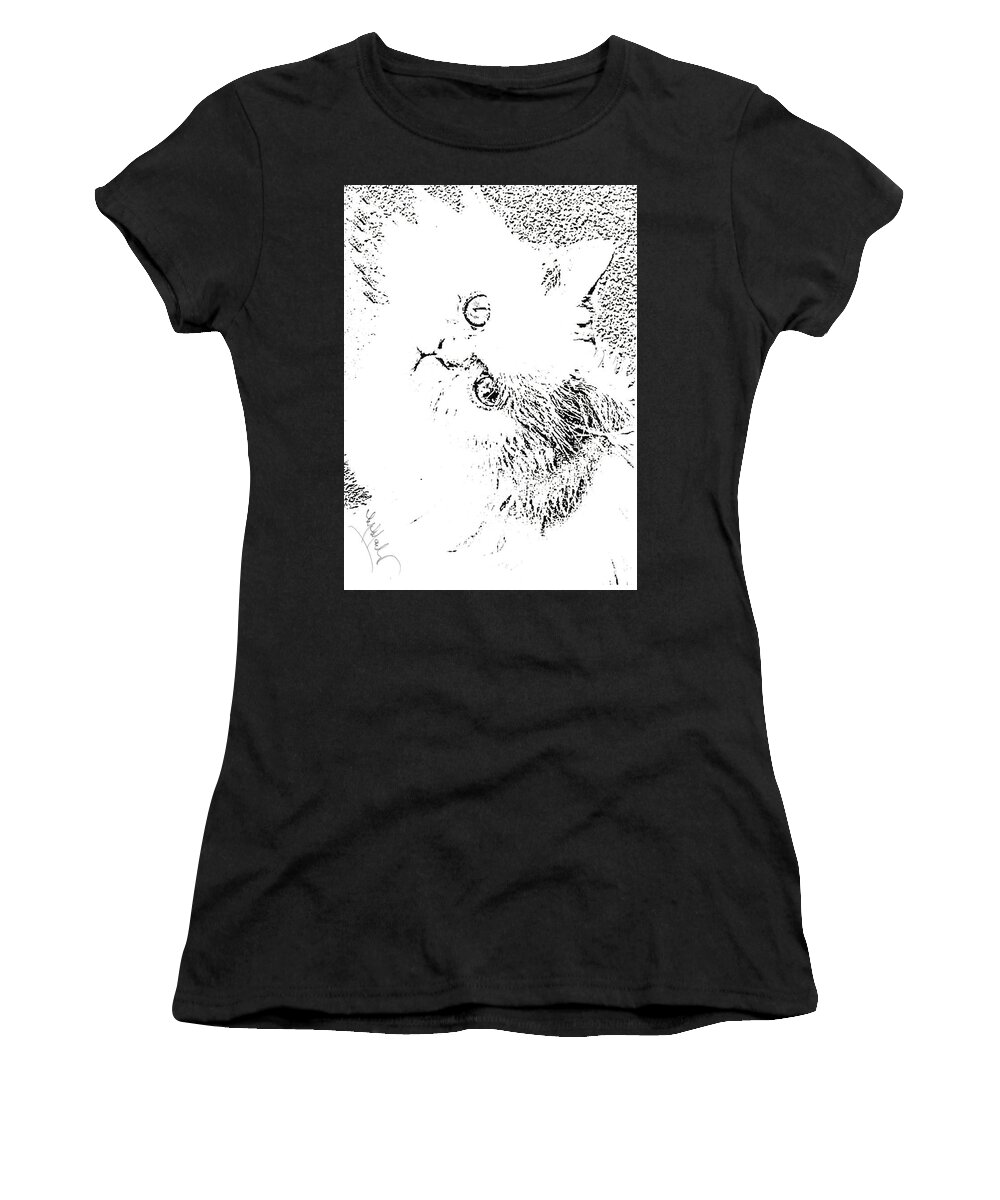 Crystal Women's T-Shirt featuring the painting Crystal Looking Up At Me #2 by Mackenzie Moulton