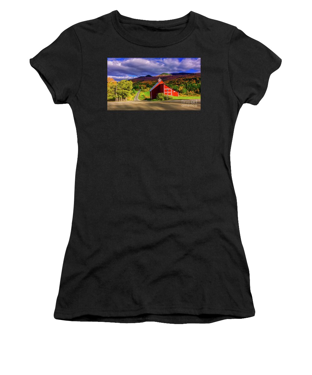 Vermont Women's T-Shirt featuring the photograph On the backroads of Stowe. #3 by Scenic Vermont Photography