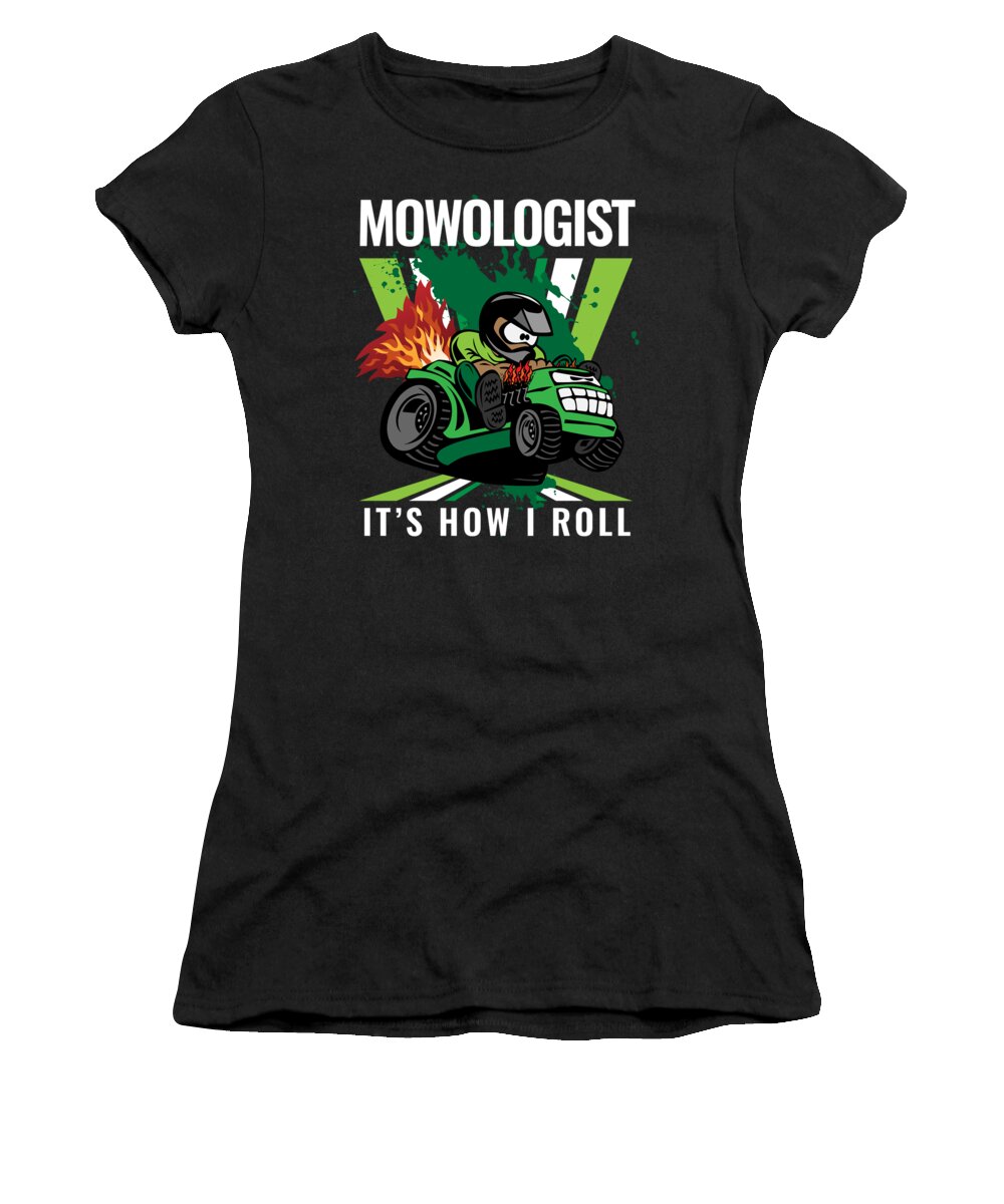 Lawnmower Racing Women's T-Shirt featuring the digital art Funny Lawn Mower Racing Apparel for Drivers Competitors Motorsport Lovers Petrolheads #4 by Martin Hicks