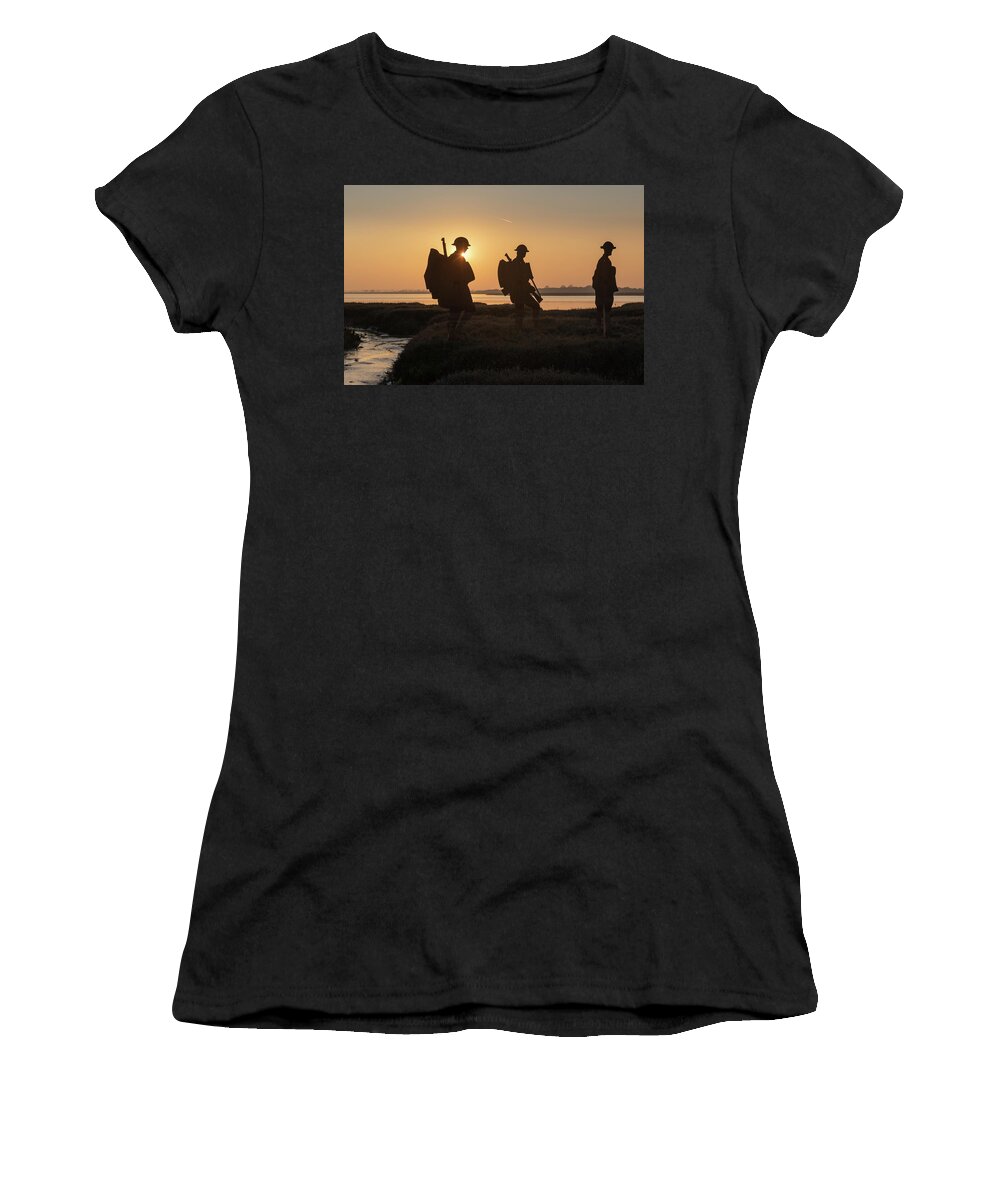 East Mersea Women's T-Shirt featuring the photograph Mersea Island silhouettes #7 by Gary Eason
