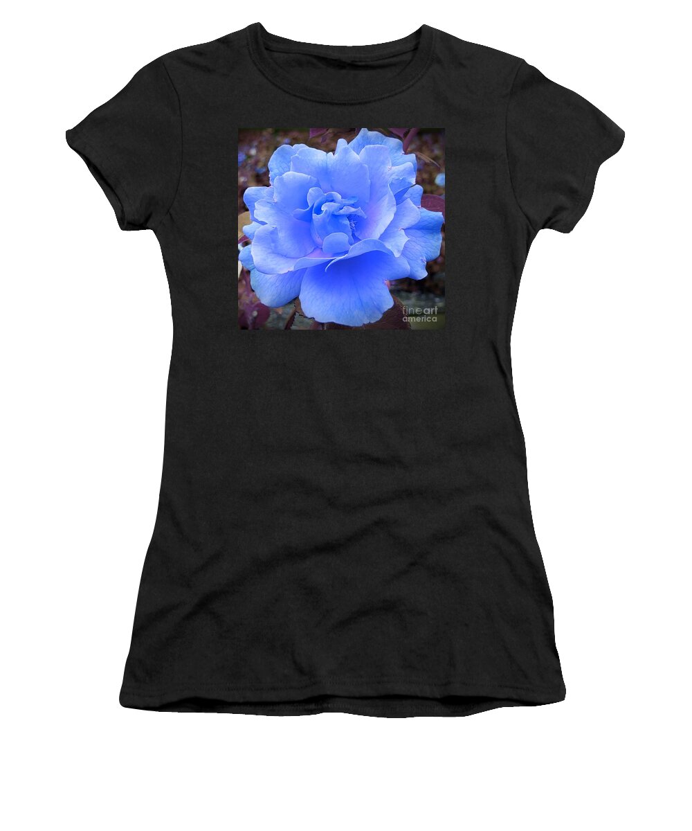Rose Women's T-Shirt featuring the photograph A Romantic Blue Rose by Chad and Stacey Hall