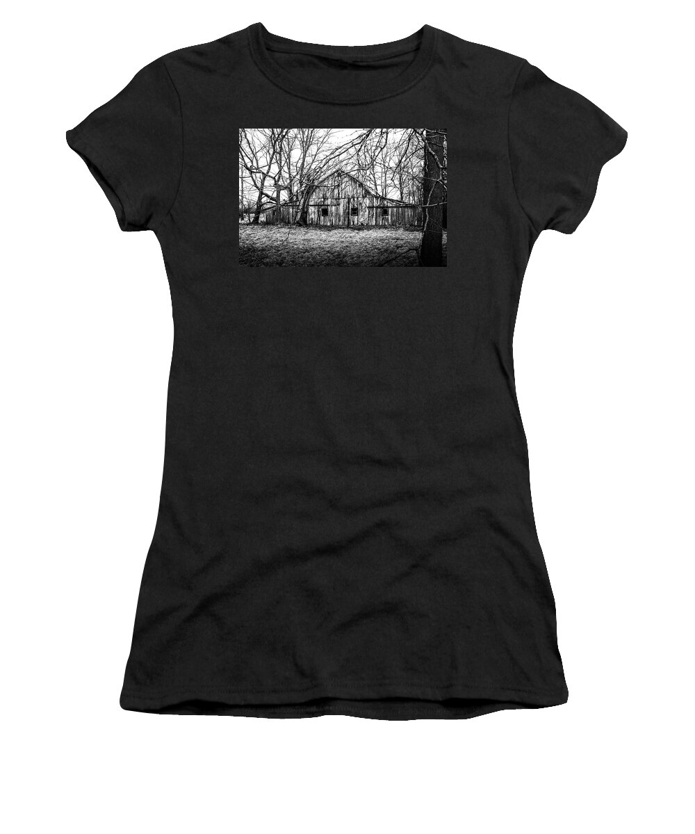 Barn Women's T-Shirt featuring the photograph Abandoned Barn Highway 6 V1 by Michael Arend