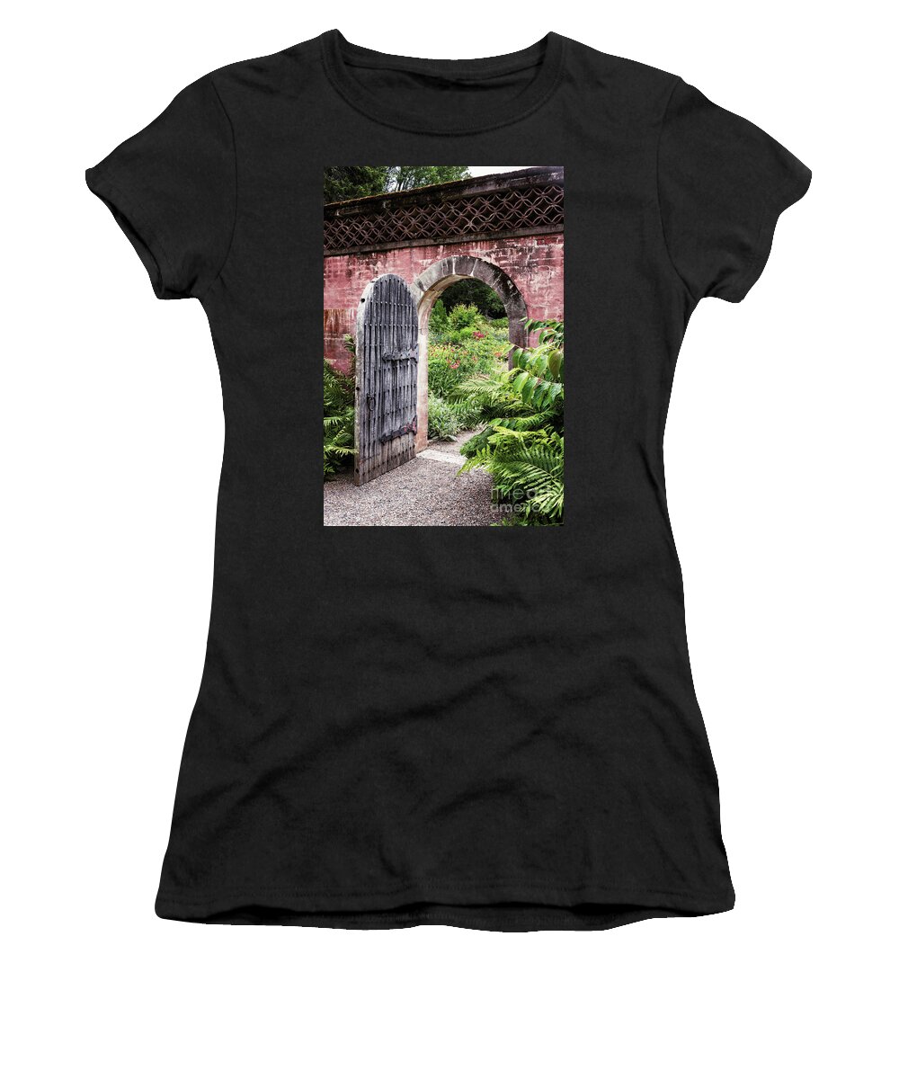 Abby Aldrich Rockefeller Garden Women's T-Shirt featuring the photograph Abby Aldrich Rockefeller Garden - Looking Into the Garden by Anita Pollak