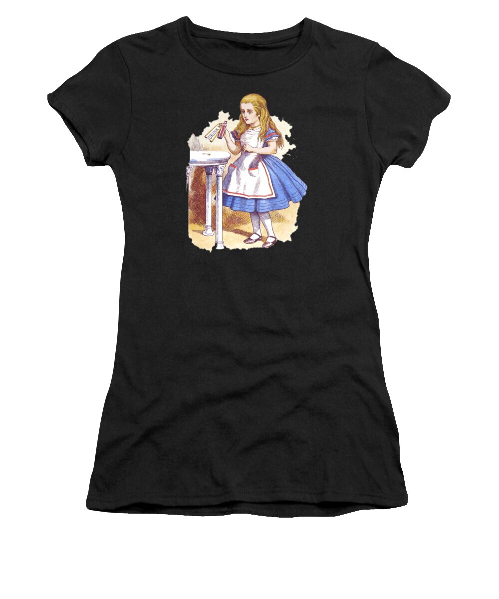 Funny Women's T-Shirt featuring the digital art Alice In Wonderland Retro by Flippin Sweet Gear