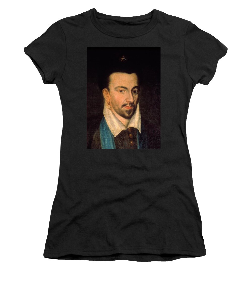 Henry Iii Of France Women's T-Shirt featuring the painting Anon artist 17th century Henry III of France 1551-89. by Album