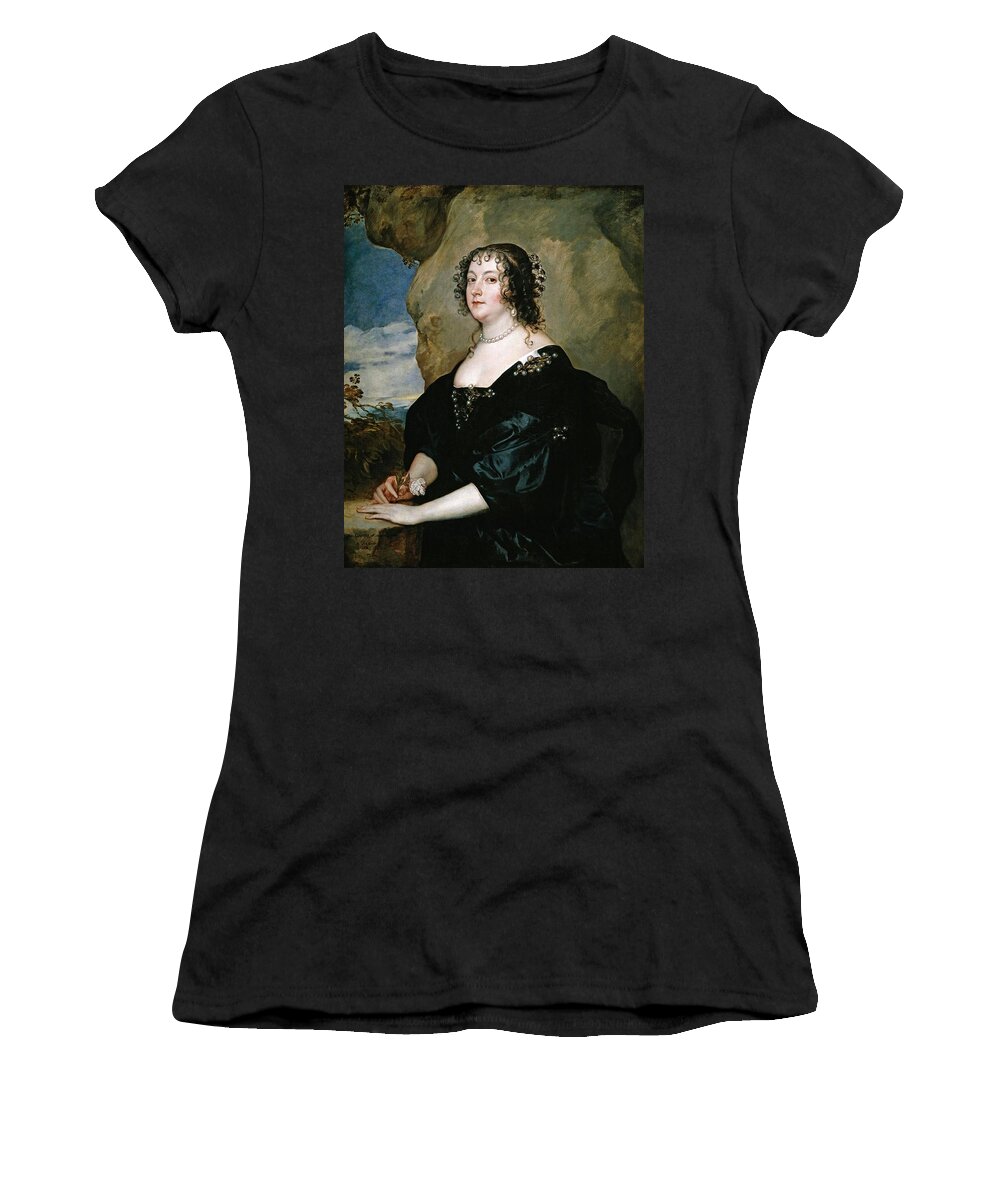 Anton Van Dyck Women's T-Shirt featuring the painting Antonio van Dyck / 'Beatrice, Countess of Oxford', 1638, Flemish School, Oil on canvas. CECIL DIANA. by Anthony van Dyck -1599-1641-