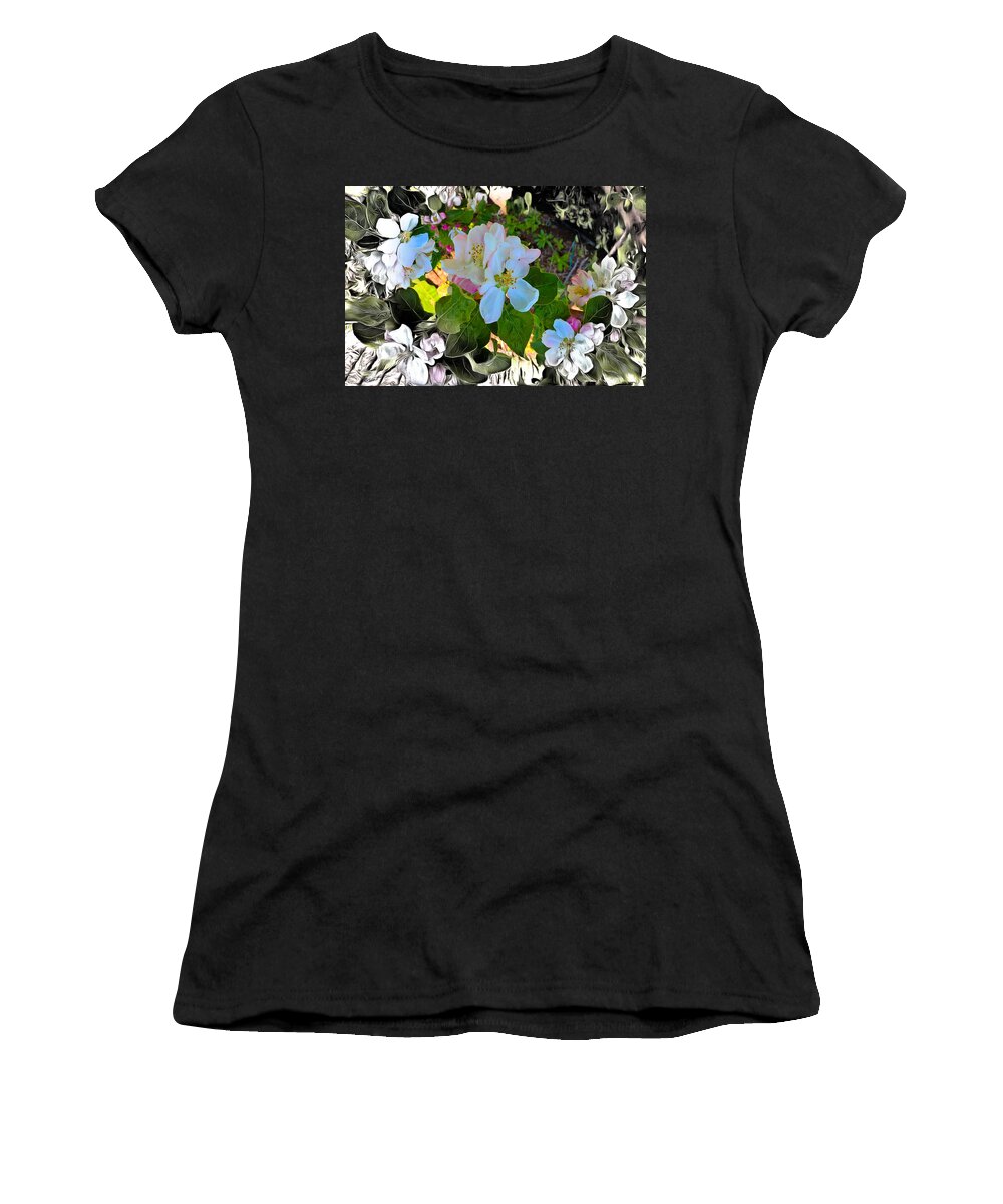 Apple Women's T-Shirt featuring the digital art Apple Blossons by Robert Bissett