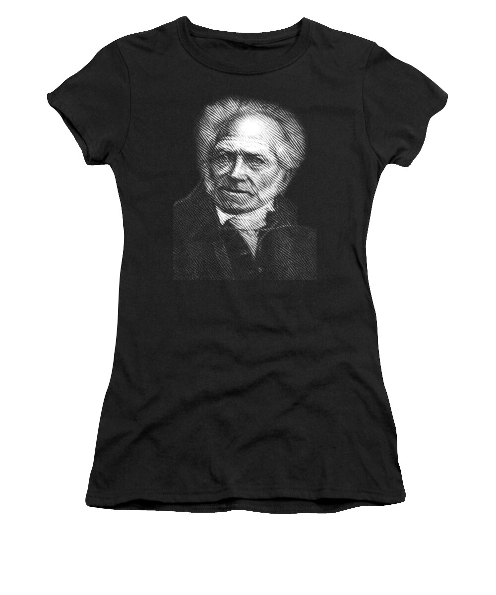 Schopenhauer Women's T-Shirt featuring the digital art Arthur Schopenhauer by Cu Biz