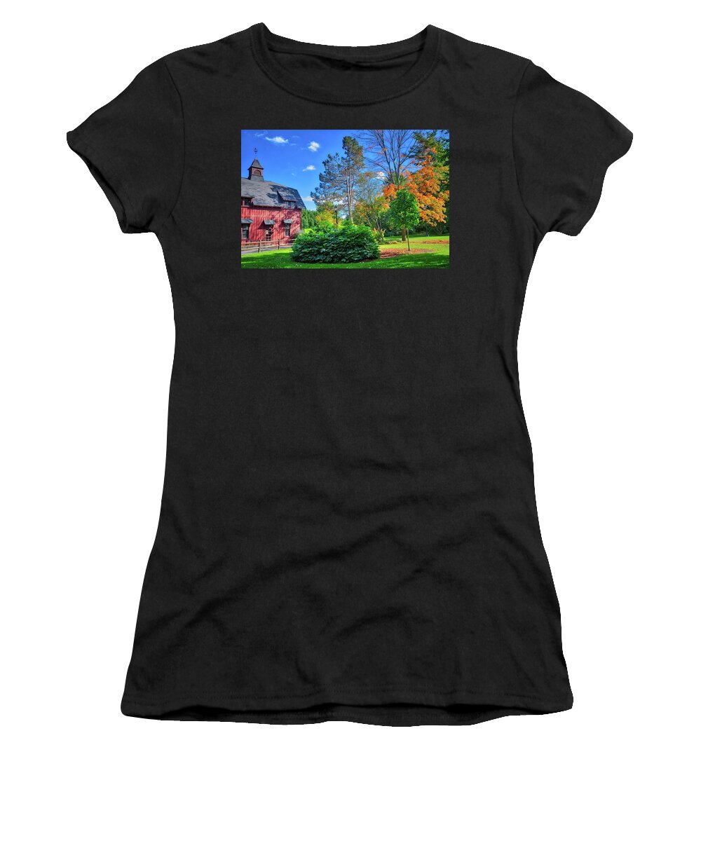 Finger Lakes Women's T-Shirt featuring the photograph Autumn Days on Campus at Cornell University - Ithaca, New York by Lynn Bauer