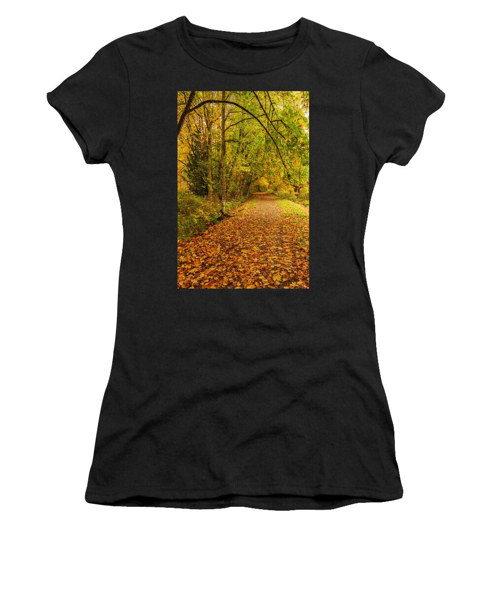 Nature Women's T-Shirt featuring the photograph Autumn Walk by Bob Cournoyer