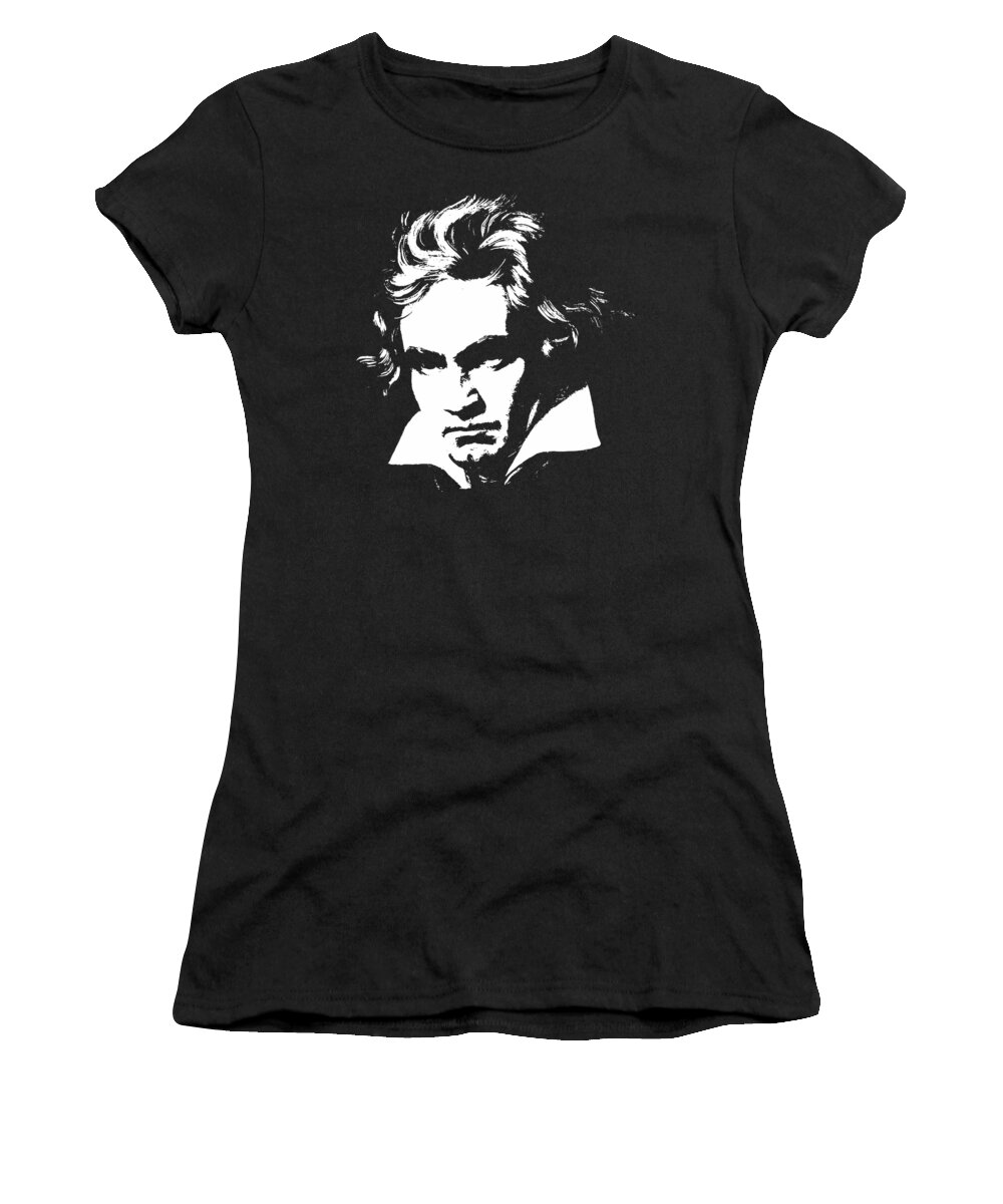 Beethoven Women's T-Shirt featuring the digital art Beethoven Minimalistic Pop Art by Filip Schpindel
