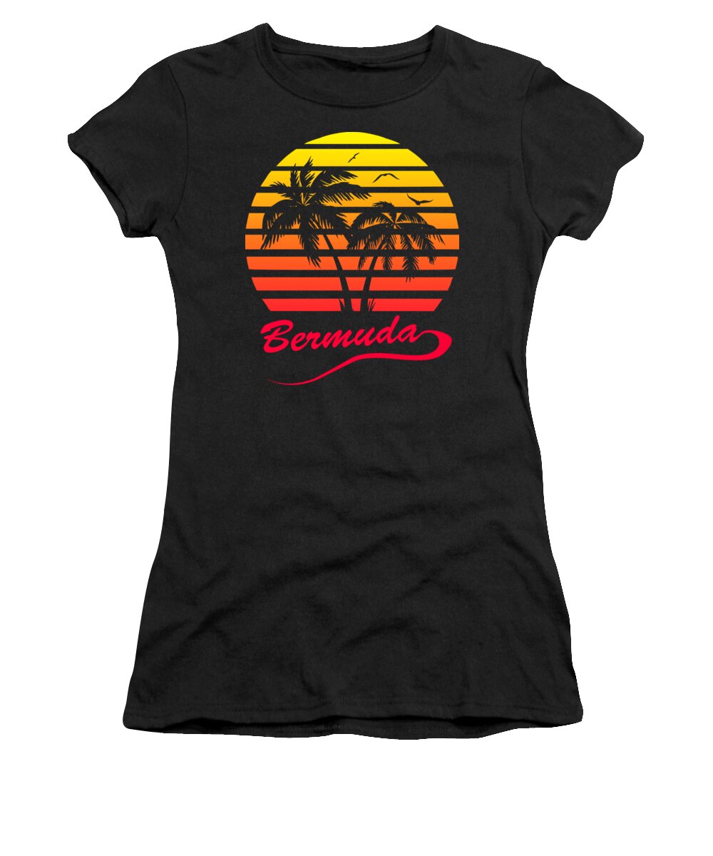 Bermuda Women's T-Shirt featuring the digital art Bermuda Sunset by Megan Miller