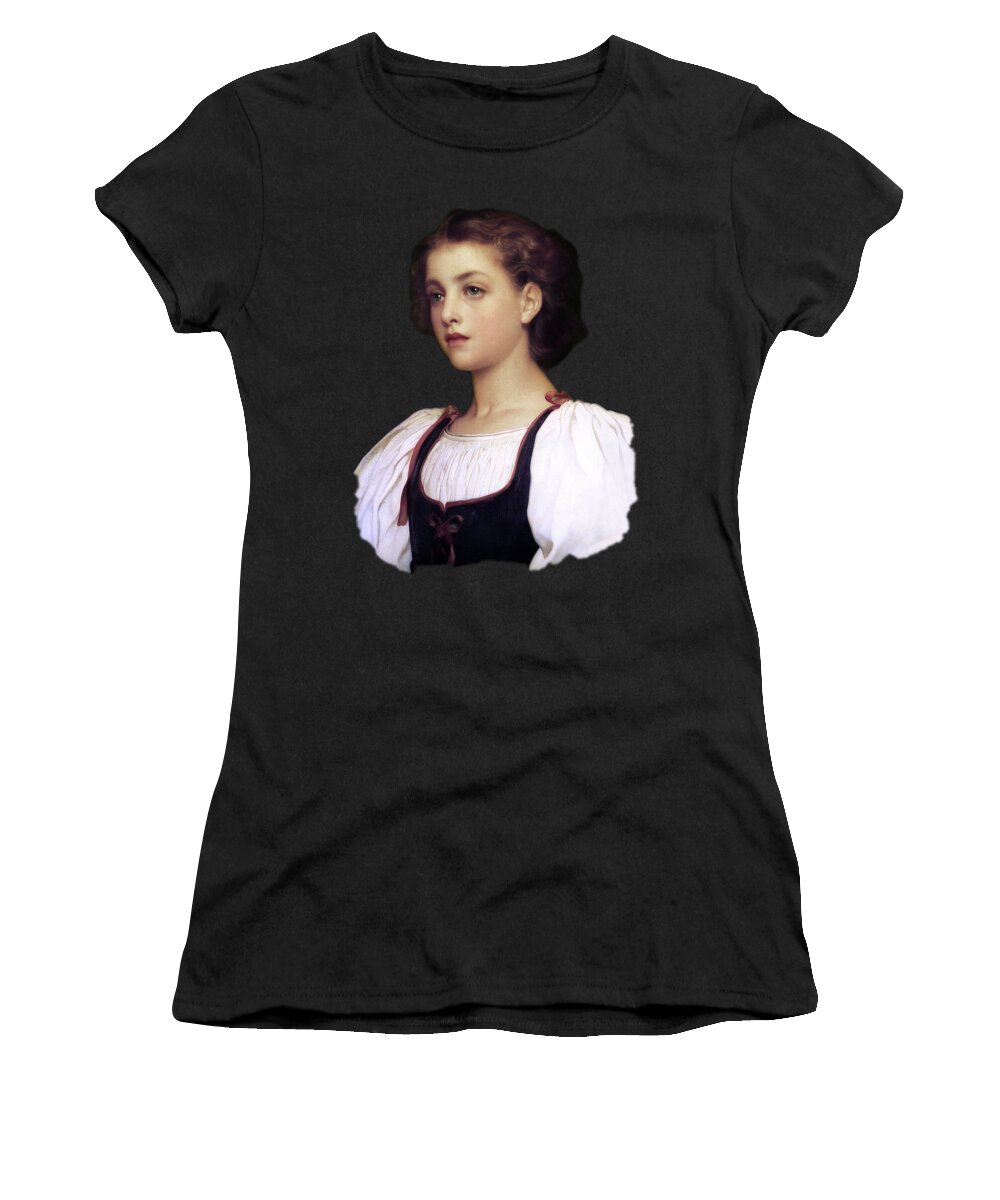 Biondina Women's T-Shirt featuring the digital art Biondina by Lord Frederic Leighton by Xzendor7