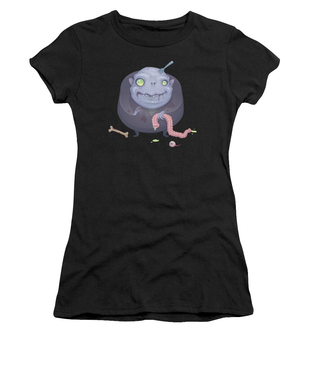 Zombie Women's T-Shirt featuring the digital art Blob Zombie by John Schwegel