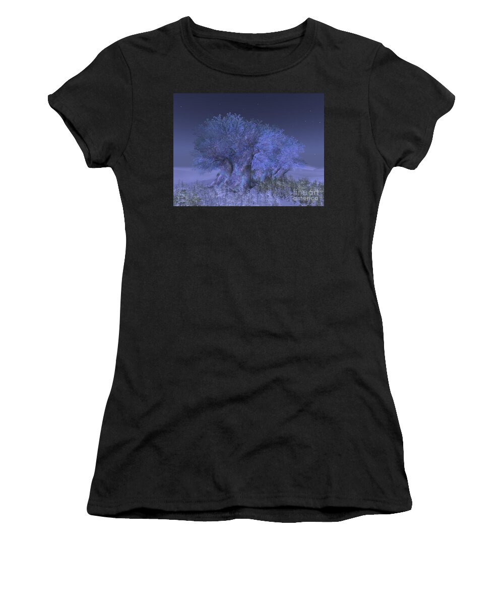 Tree Women's T-Shirt featuring the photograph Blue trees by Susanne Baumann