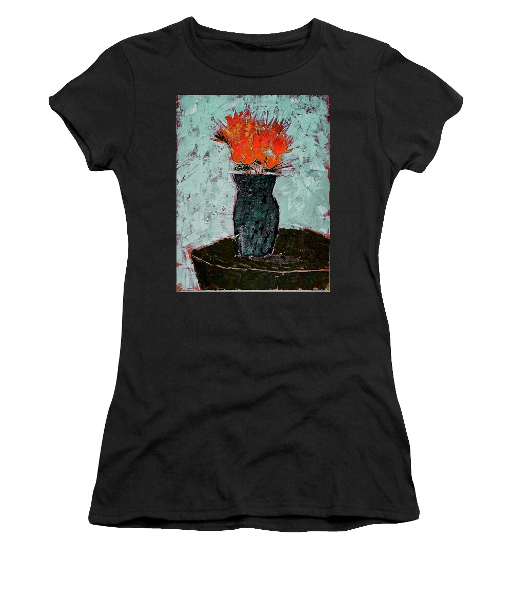 Blue Vase Women's T-Shirt featuring the painting Blue Vase by Marty Klar