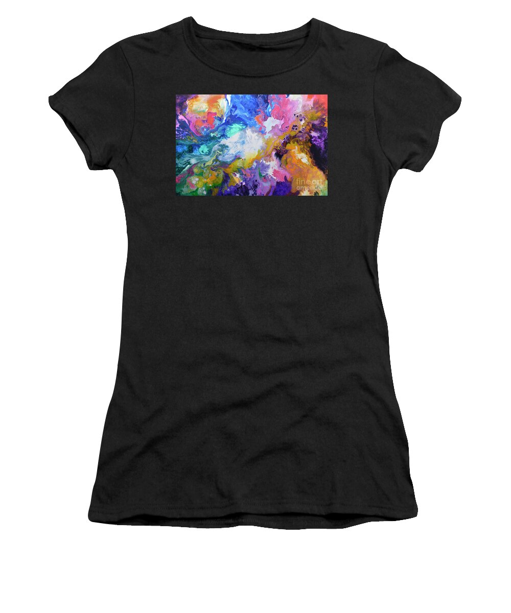 Abstract Women's T-Shirt featuring the painting Boundaryless #3 by Sally Trace