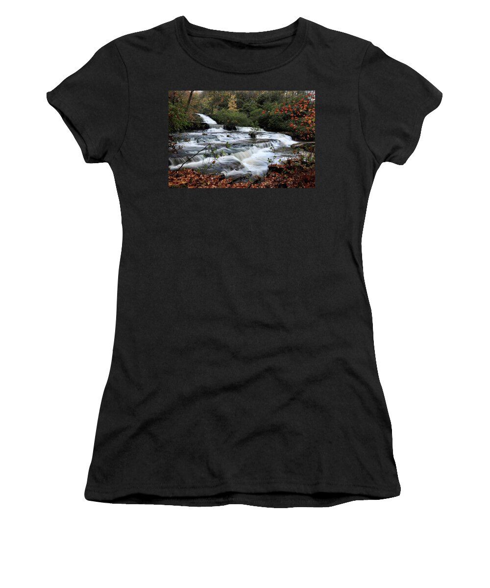 Boushell Falls Women's T-Shirt featuring the photograph Boushell Falls by Chris Berrier