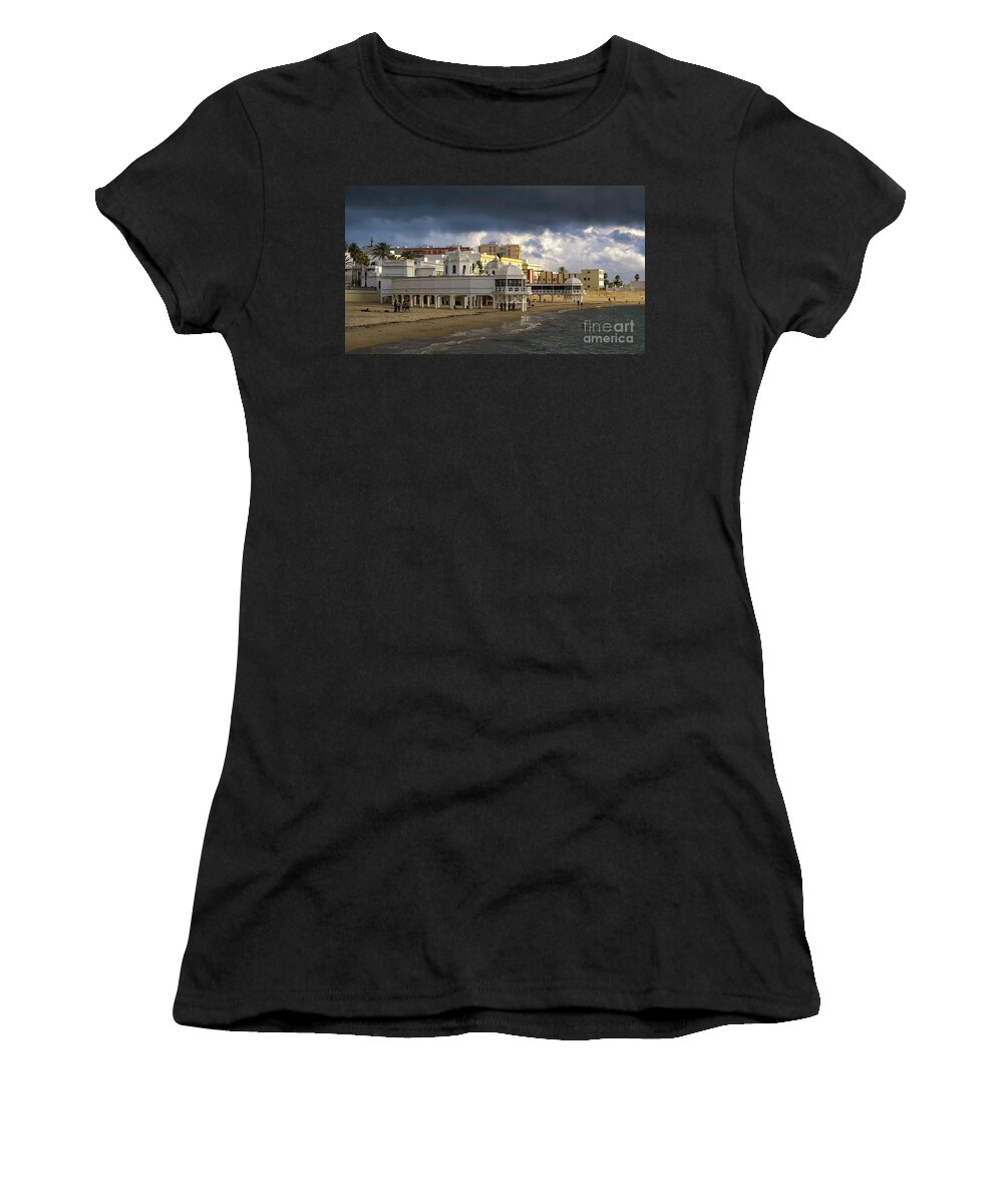 People Women's T-Shirt featuring the photograph Caleta Beach Spa Cadiz Spain by Pablo Avanzini