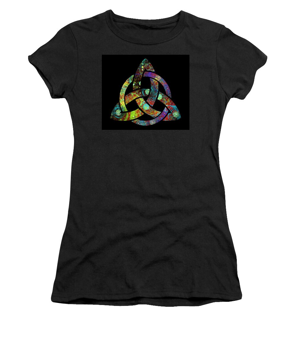 Triquetra Women's T-Shirt featuring the digital art Celtic Triquetra or Trinity Knot Symbol 3 by Joan Stratton