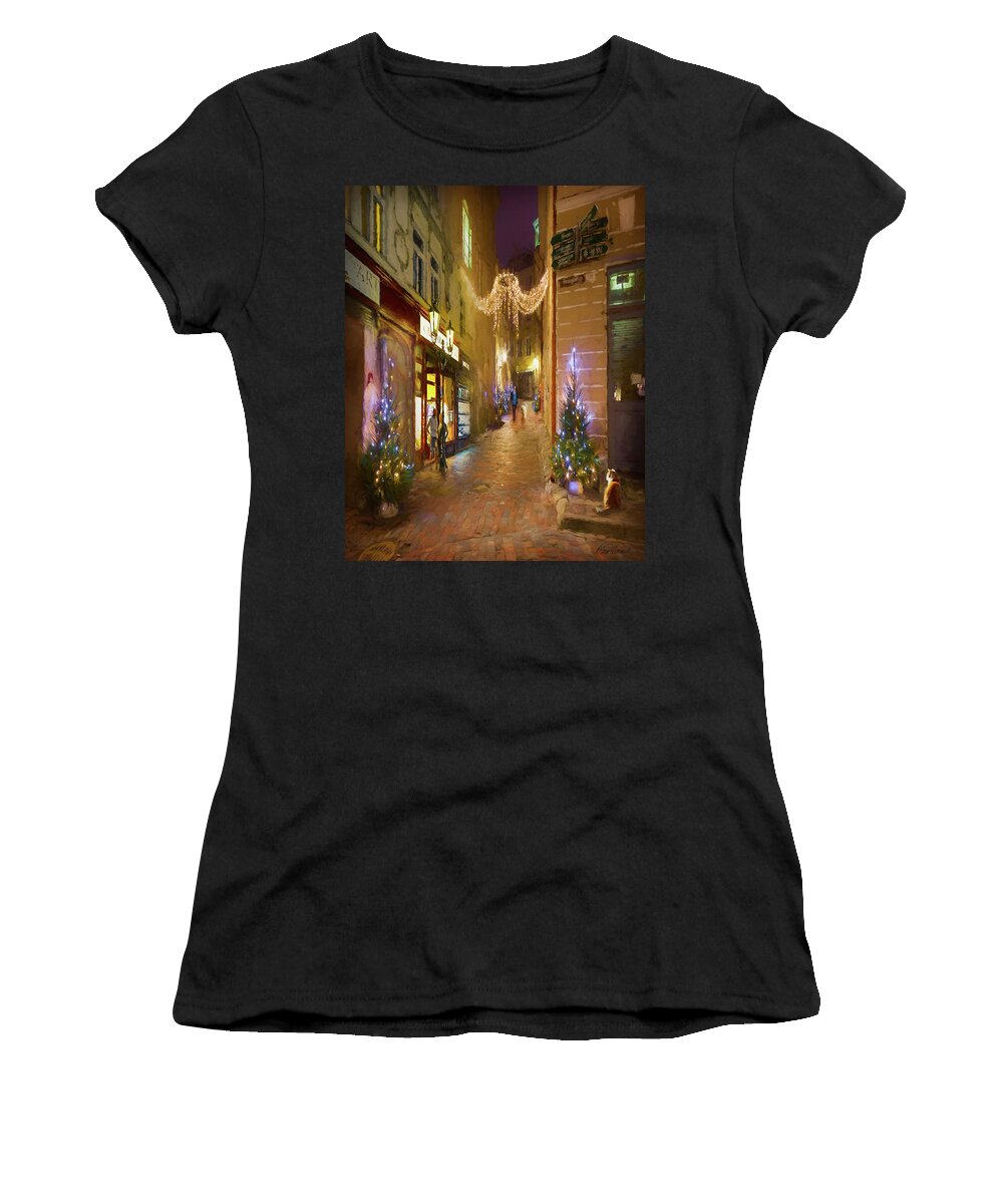 Christmas Women's T-Shirt featuring the photograph Christmas Shopping by Diana Haronis