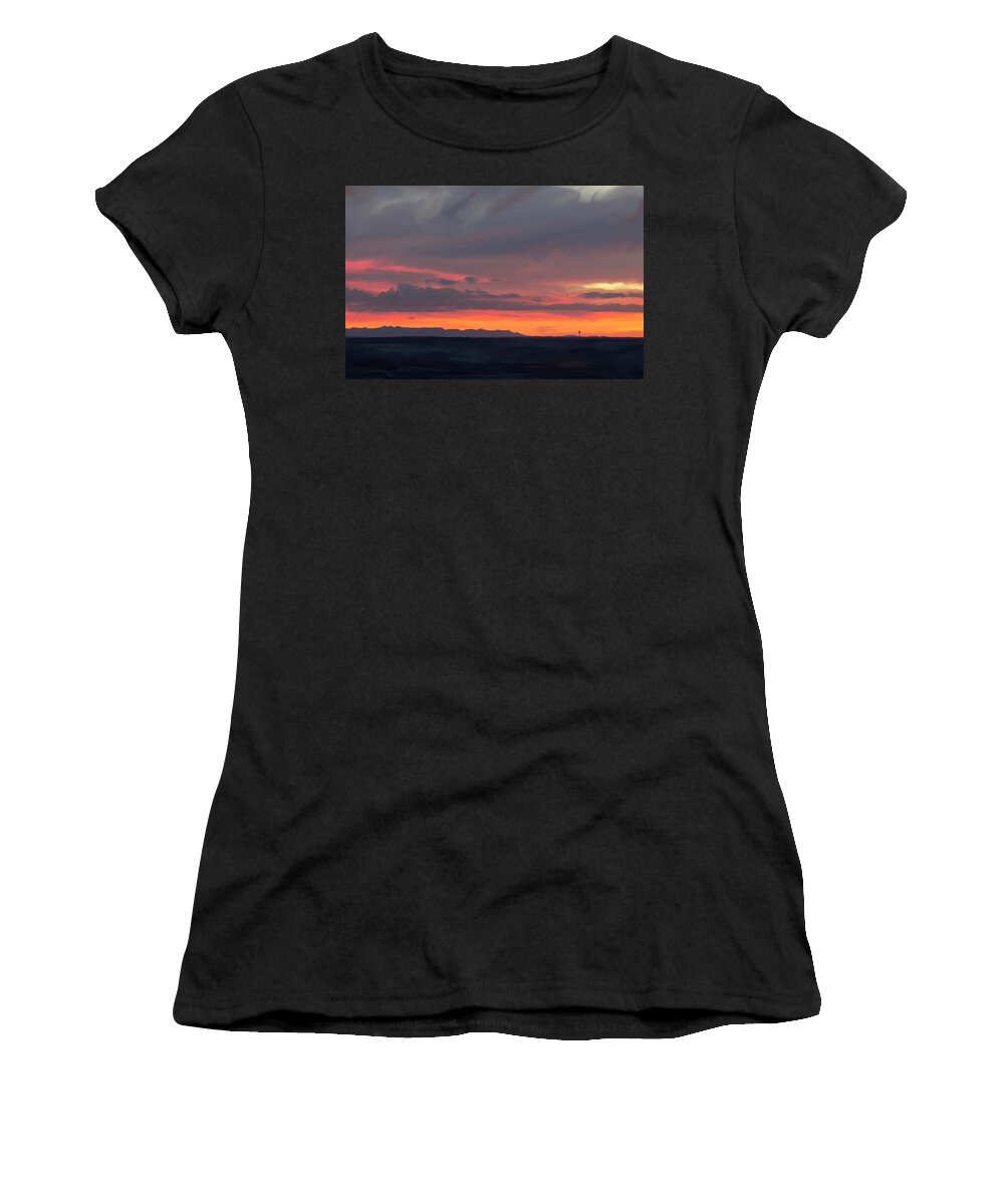 Sunset Women's T-Shirt featuring the mixed media Chuska Sunset by Jonathan Thompson