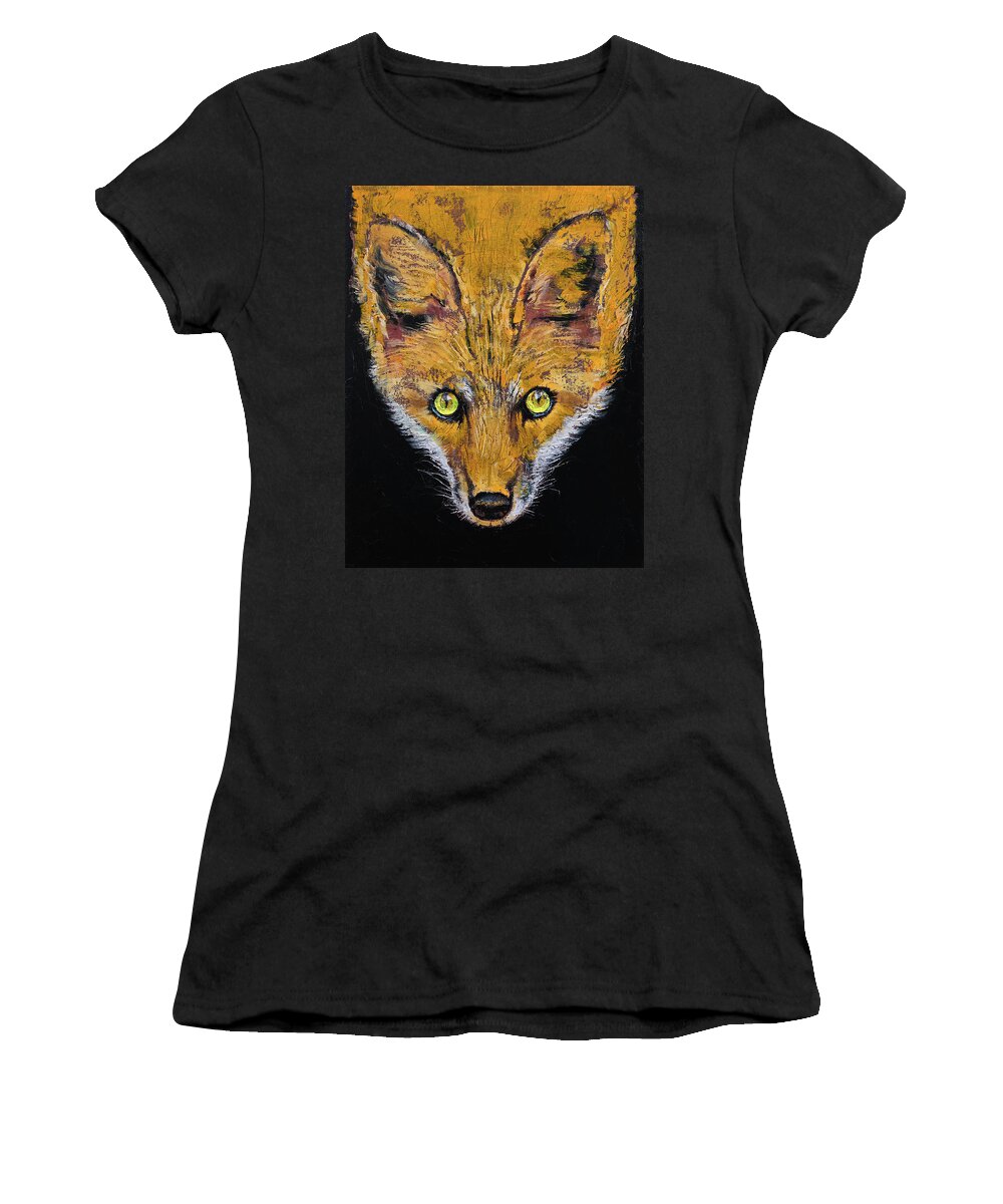 Fox Women's T-Shirt featuring the painting Clever Fox by Michael Creese