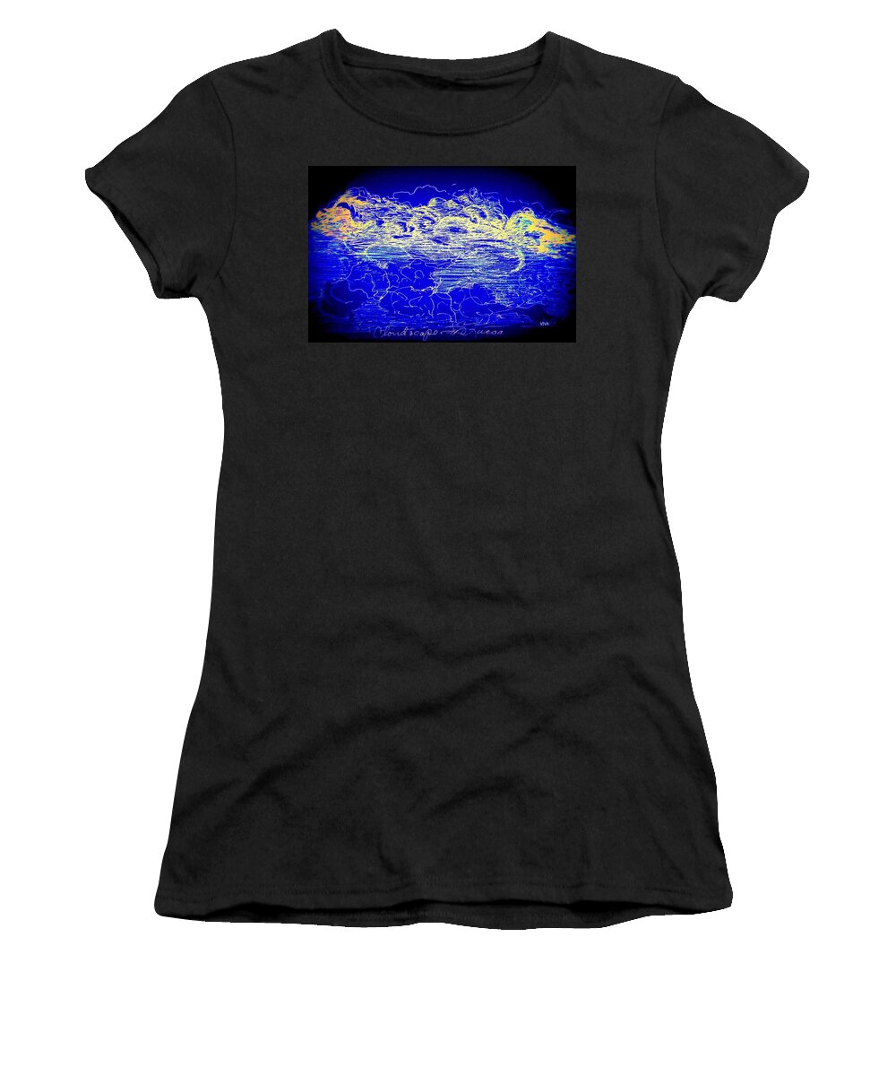 Cloudscape Women's T-Shirt featuring the mixed media Cloudscape by VIVA Anderson