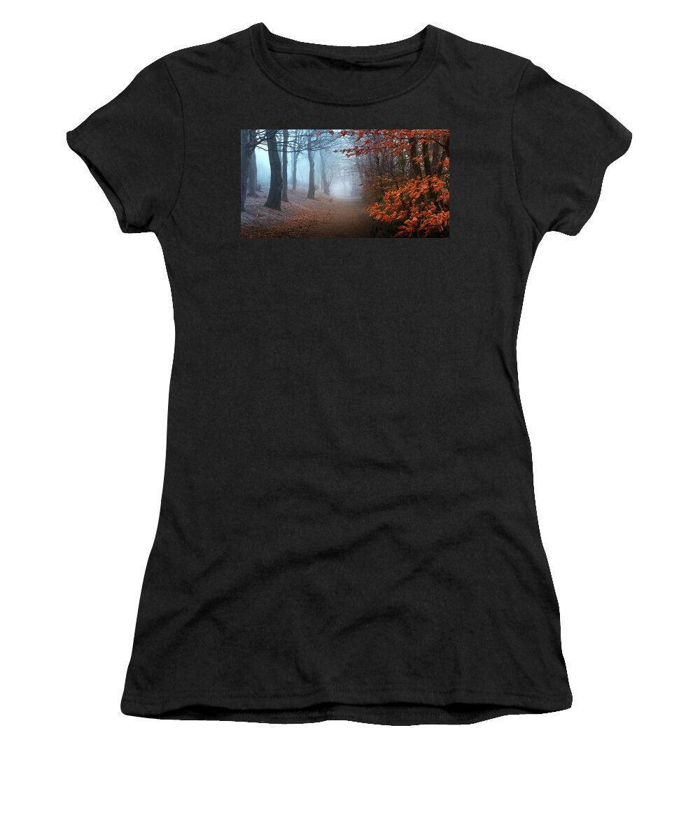 Adam West Women's T-Shirt featuring the photograph Cold Days, Warm Hearts by Adam West