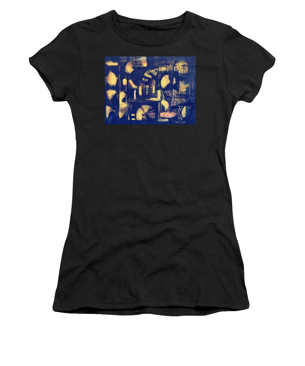Abstract Women's T-Shirt featuring the painting Contraption by 'REA' Gallery