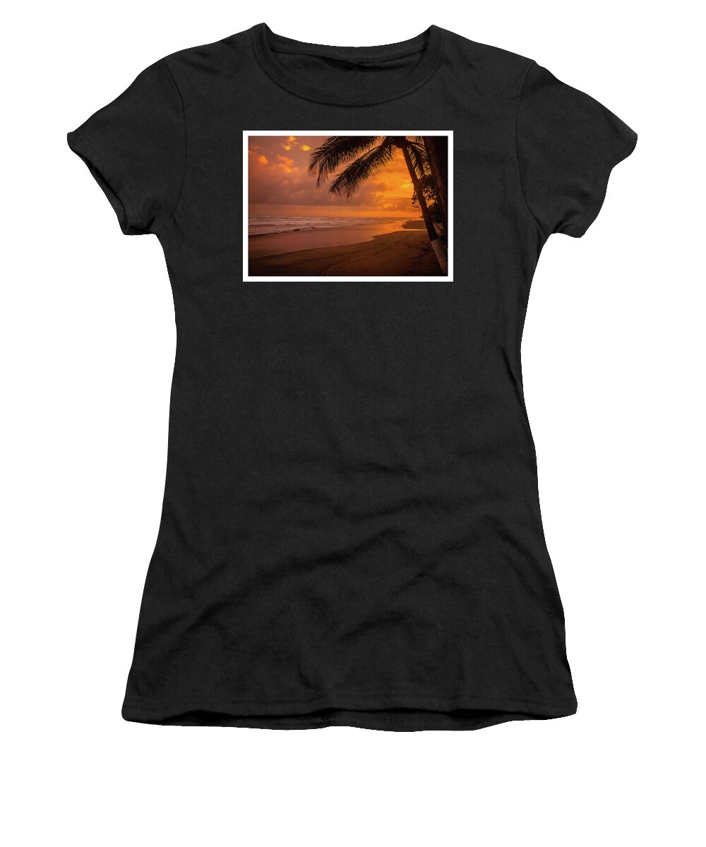 Outdoors Women's T-Shirt featuring the photograph Costa Rica Beach Sunset by Tito Slack