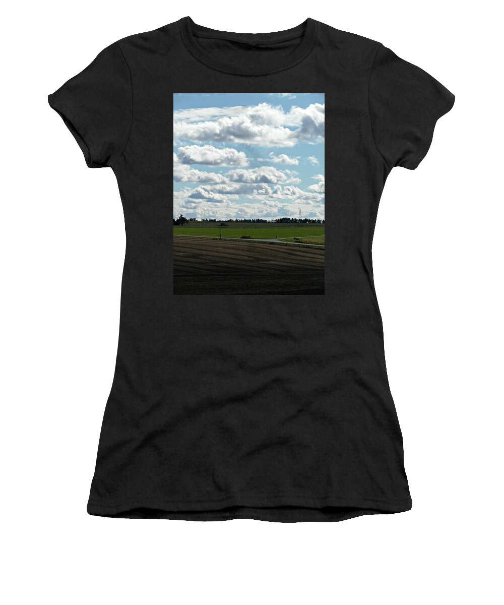 Country Autumn Curves Women's T-Shirt featuring the photograph Country Autumn Curves 4 by Cyryn Fyrcyd