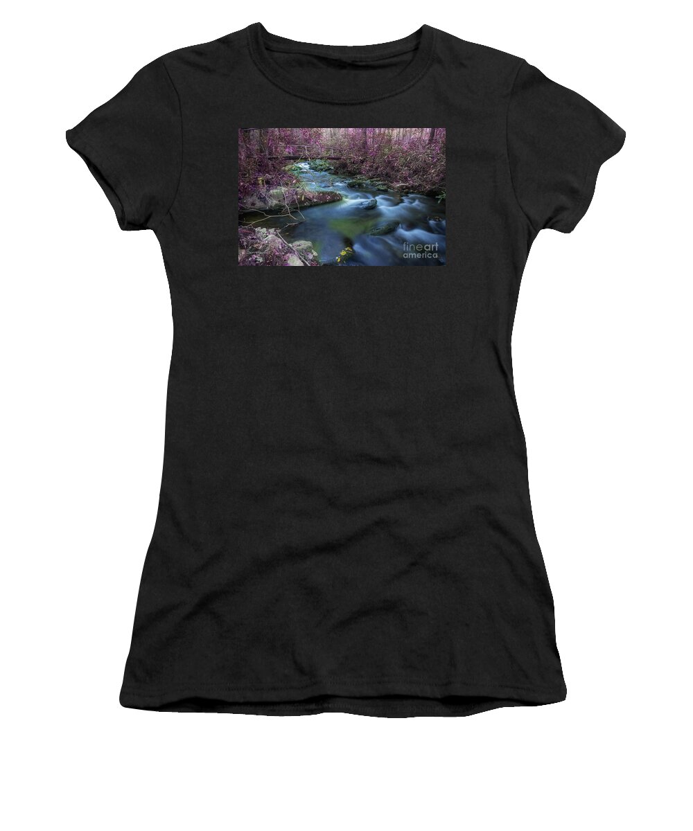 Rustic Bridge Women's T-Shirt featuring the photograph Crossing Over by Mike Eingle