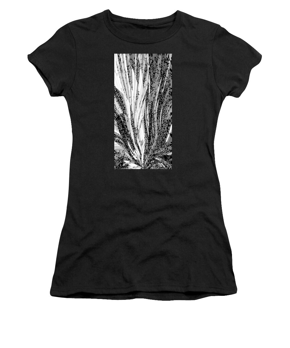 Black Women's T-Shirt featuring the digital art Crystal Floral Black by David Manlove