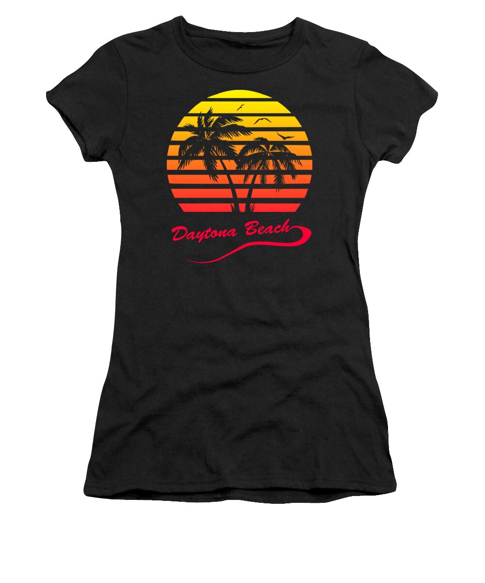 Daytona Women's T-Shirt featuring the digital art Daytona Beach Sunset by Megan Miller