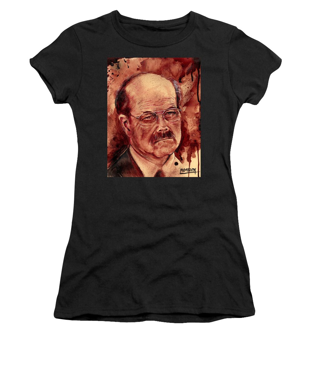 Ryan Almighty Women's T-Shirt featuring the painting DENNIS RADER BTK port dry blood by Ryan Almighty
