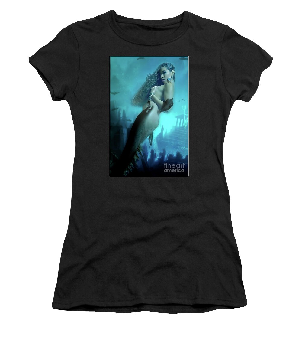 Dark Women's T-Shirt featuring the digital art Depths Of Seduction by Recreating Creation