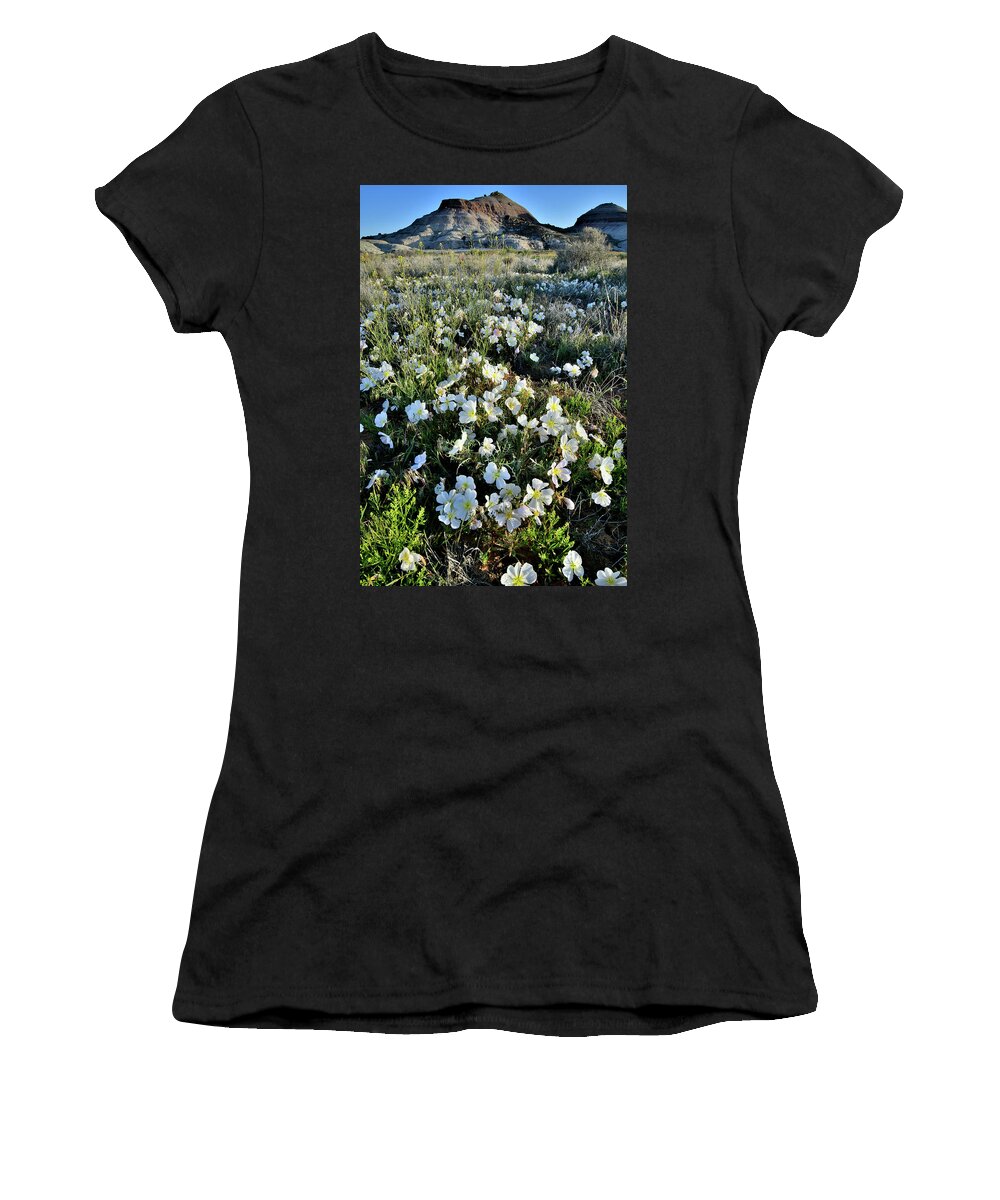 Ruby Mountain Women's T-Shirt featuring the photograph Desert Roses in Bloom in Colorado by Ray Mathis