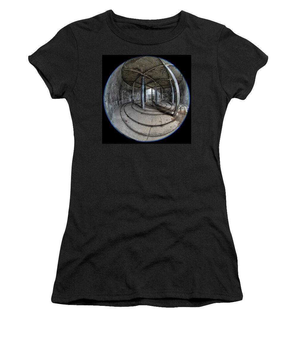 Iceland Women's T-Shirt featuring the photograph Djupavik Cannery Herring Oil Tank by Tom Singleton