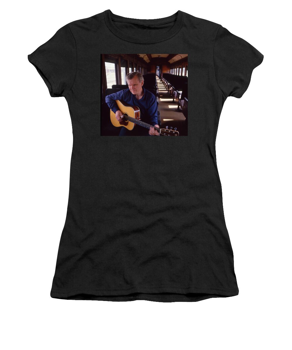 American Guitarist Women's T-Shirt featuring the photograph Doc Watson Cover Of Riding The Midnight by W & D McINTYRE