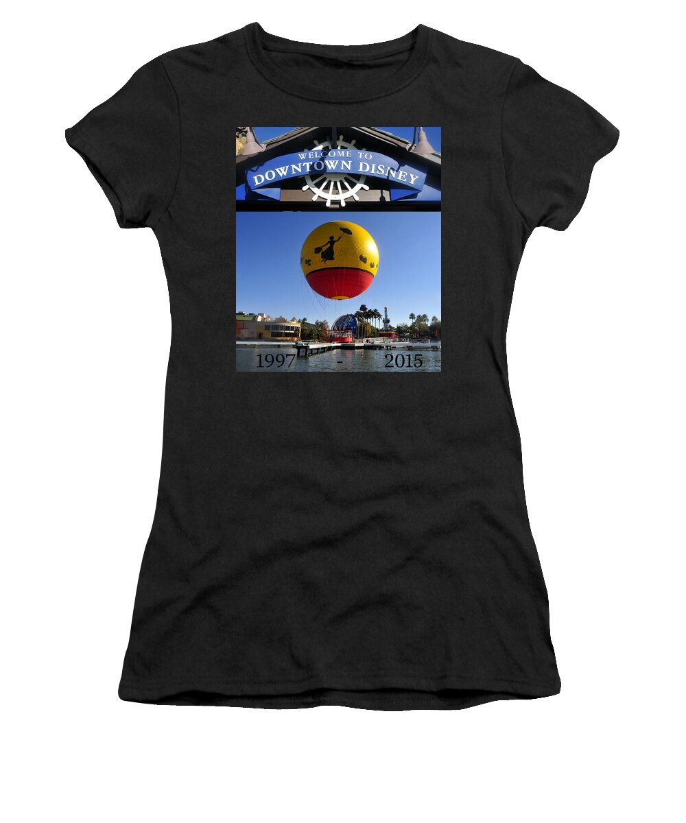 Tribute Poster Women's T-Shirt featuring the photograph Downtown Disney tribute poster 2 by David Lee Thompson