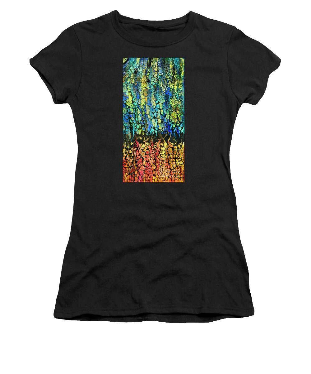 Abstract Women's T-Shirt featuring the painting Dragon Pebbles by Lucy Arnold