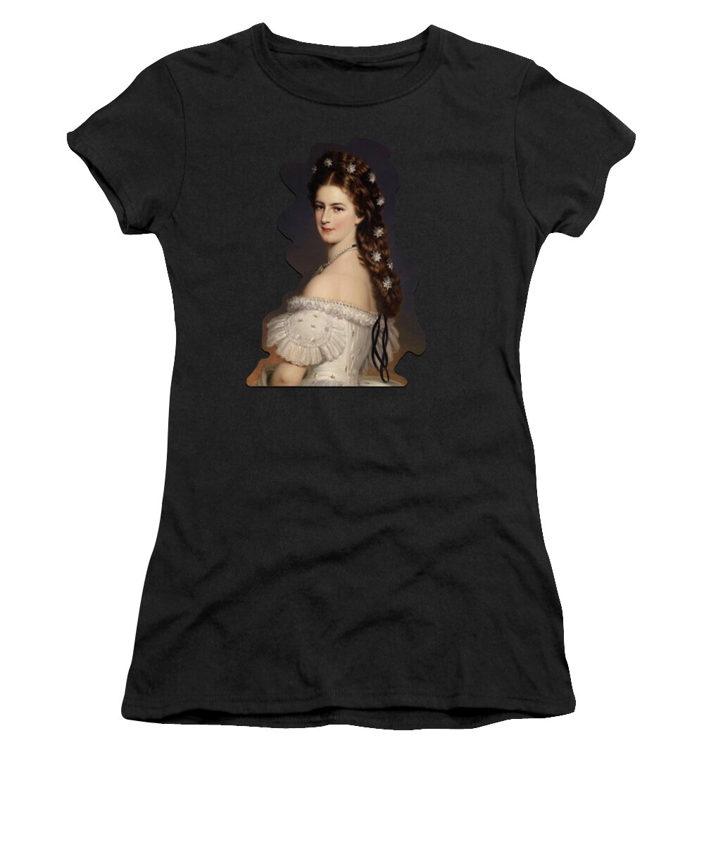 Empress Elisabeth Of Austria Women's T-Shirt featuring the painting Empress Elisabeth of Austria by Franz Xaver Winterhalter by Rolando Burbon