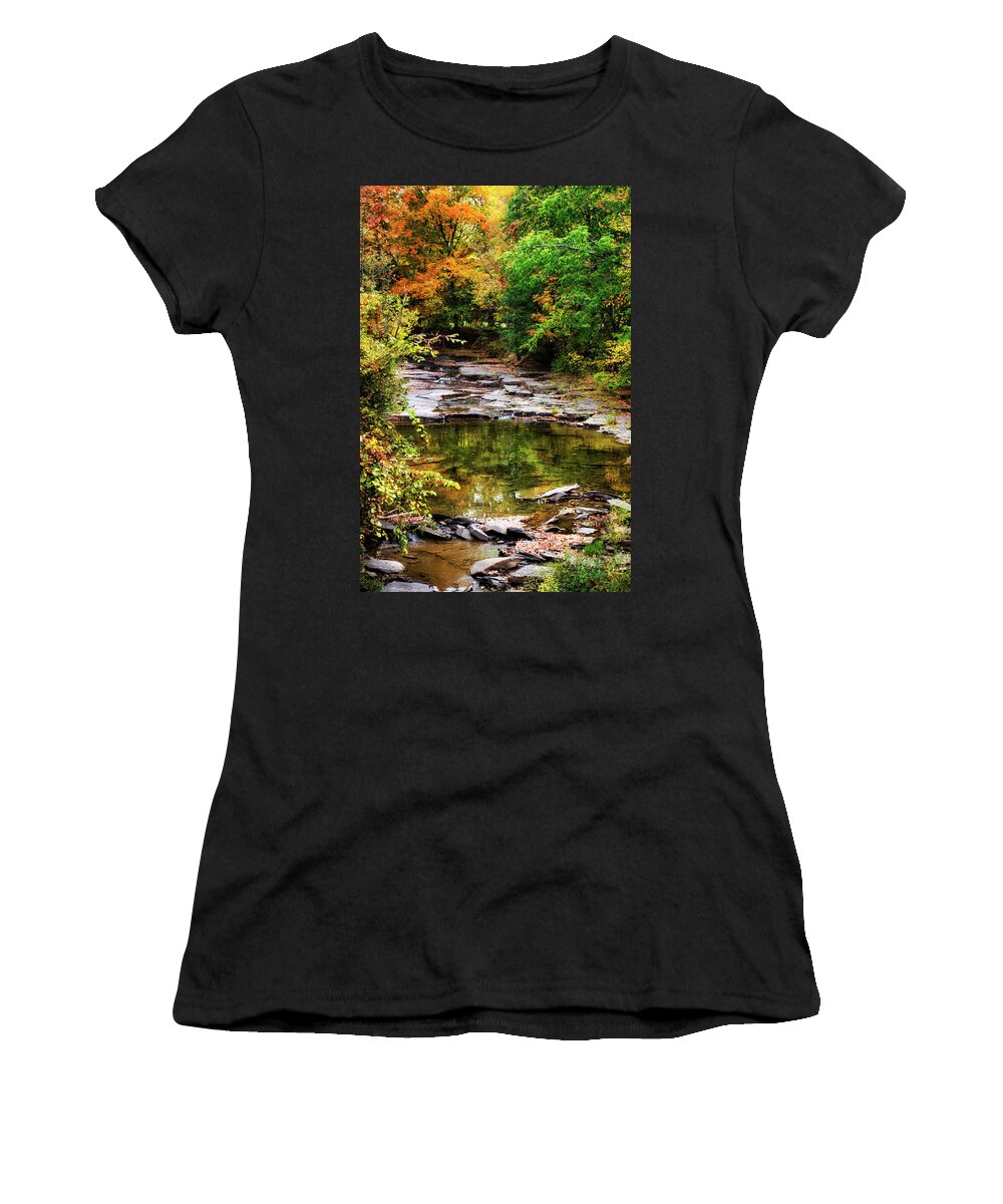 Fall Women's T-Shirt featuring the photograph Fall Creek by Christina Rollo