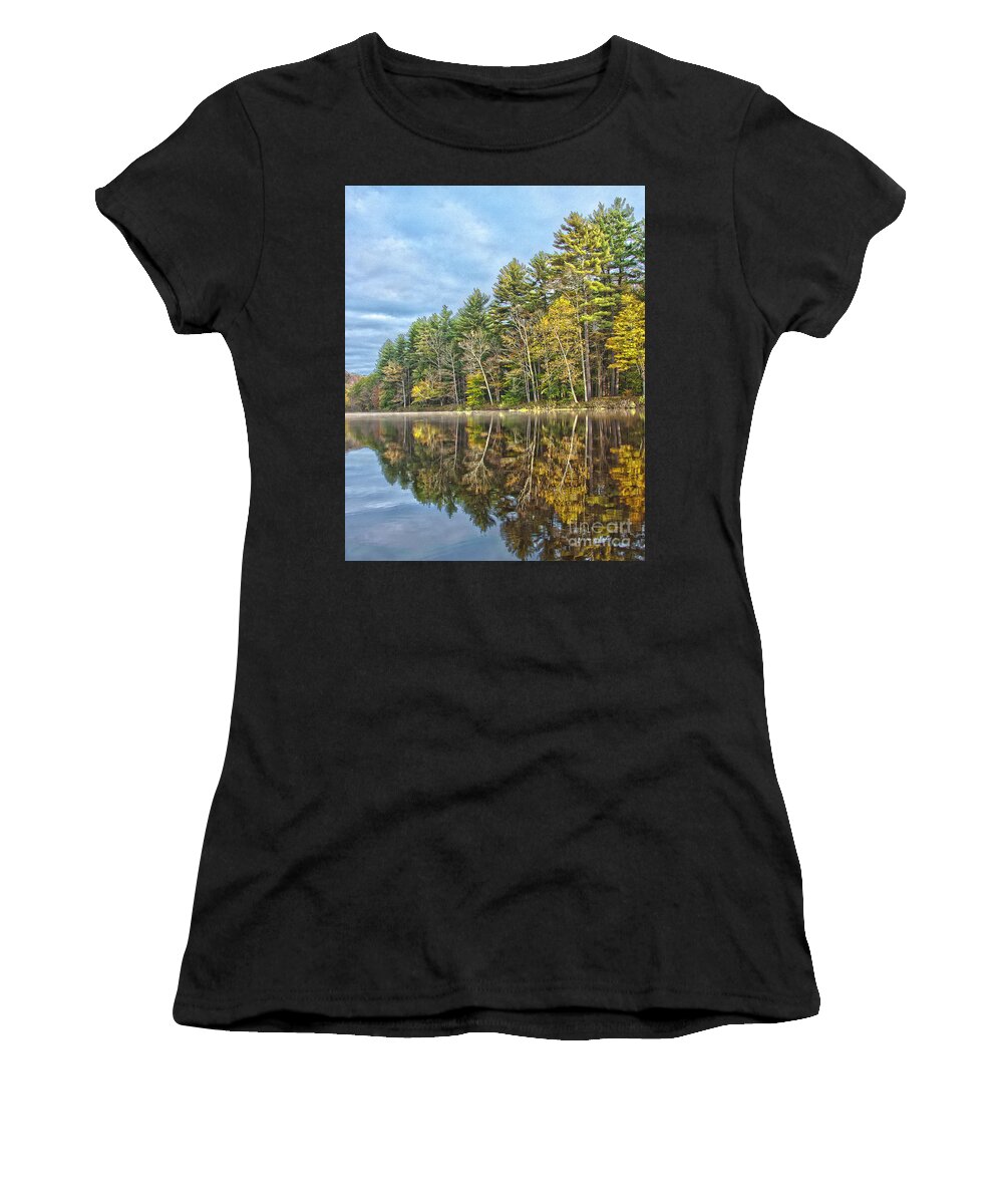 Farmington River Women's T-Shirt featuring the photograph Fall Reflection by Tom Cameron